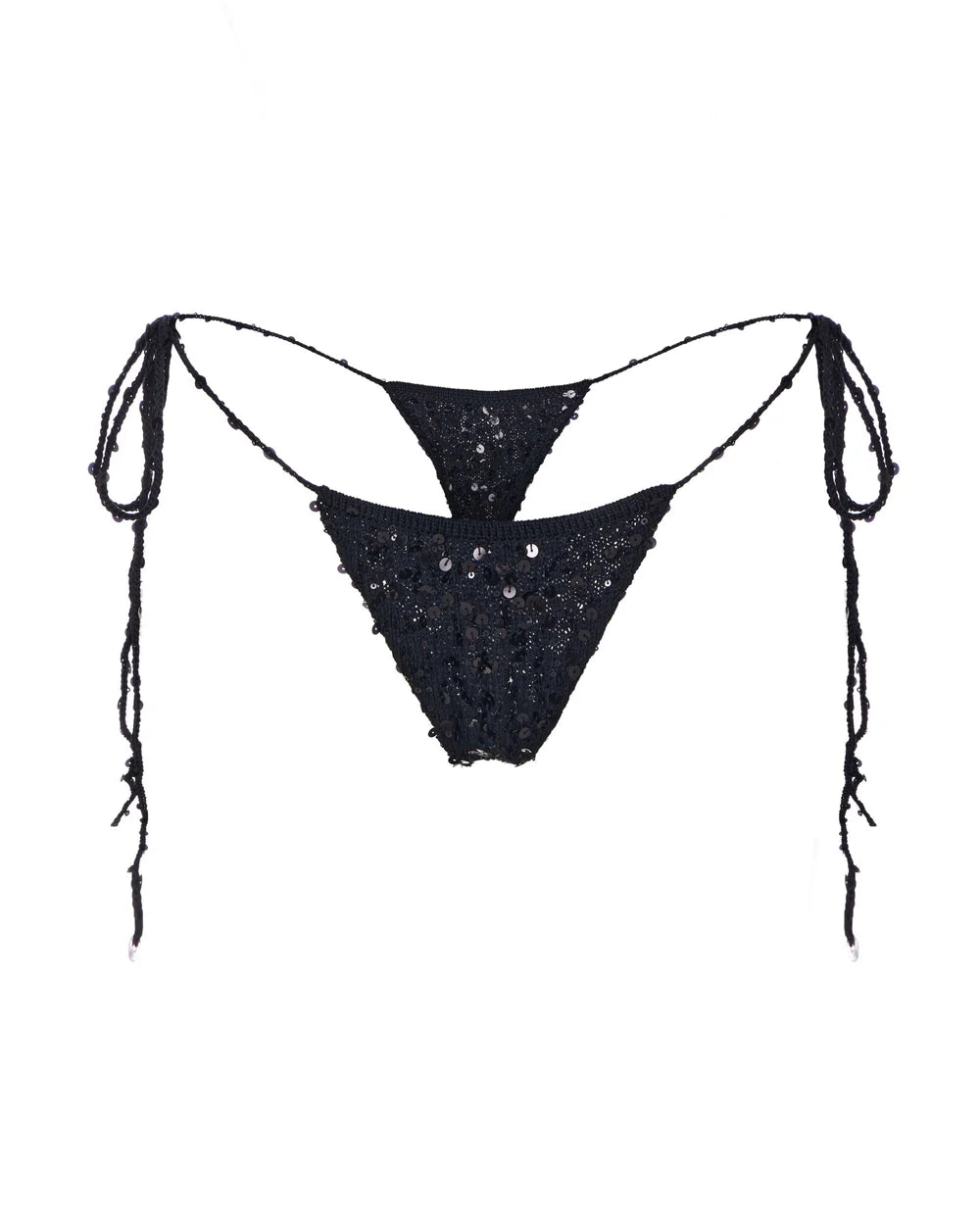 String bikini tricoté Onyx noir