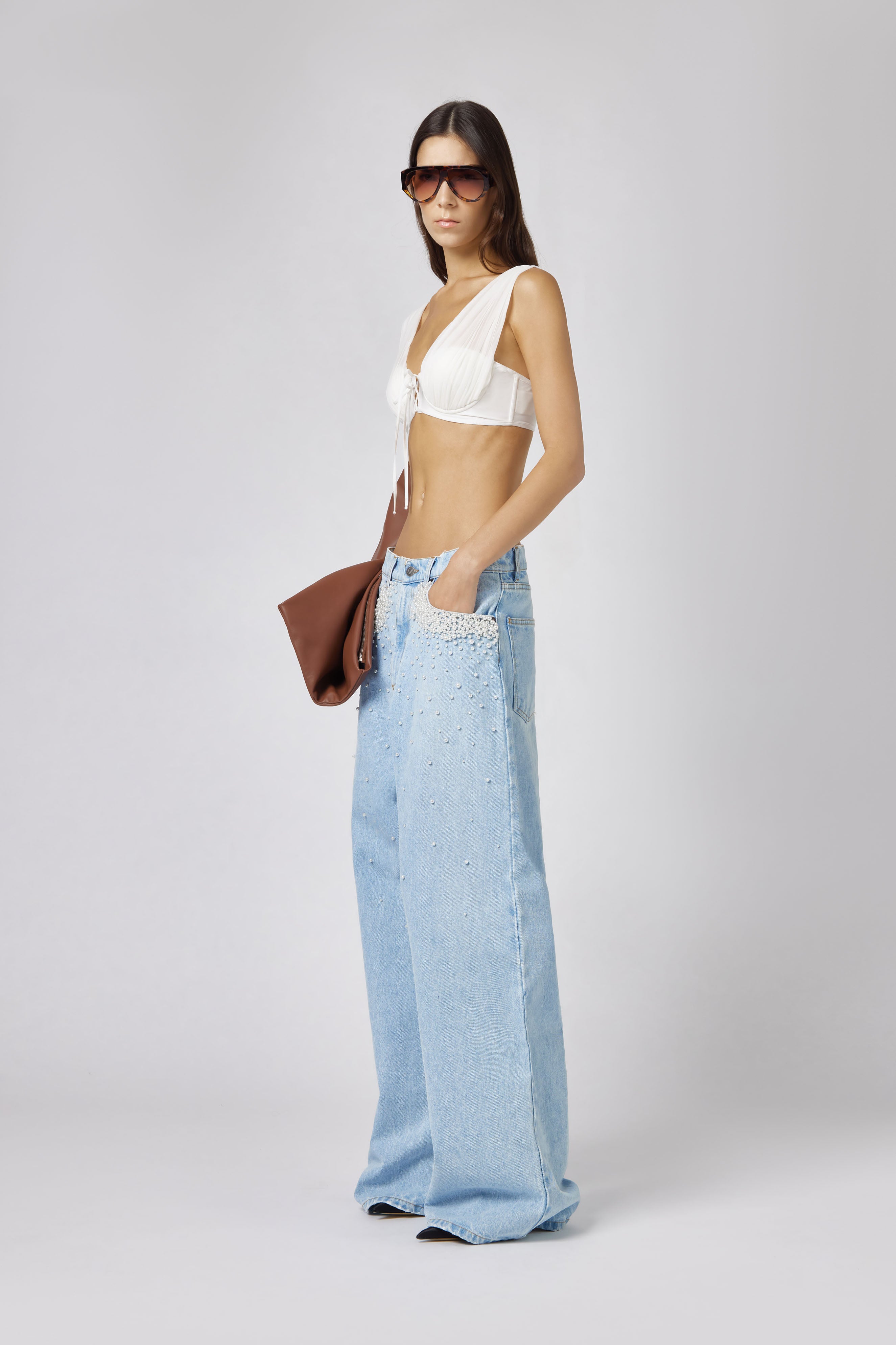 Silk Bra Top in White
