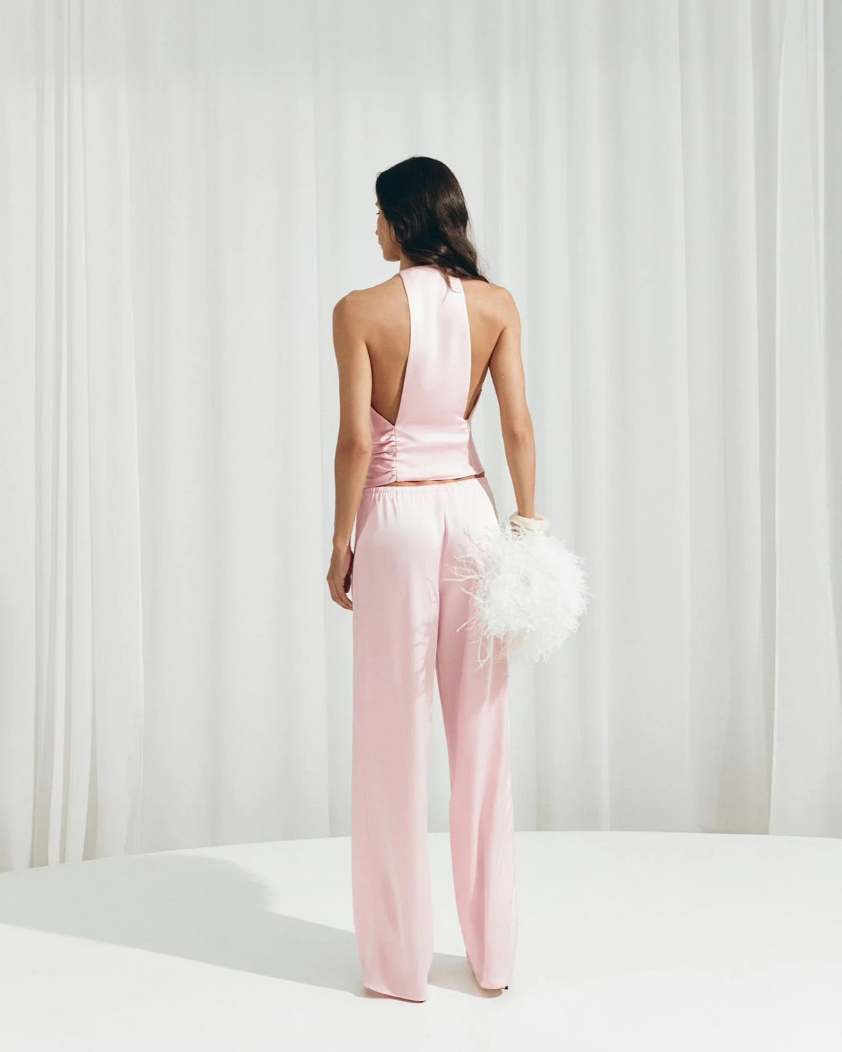 Satin Pants in Pink