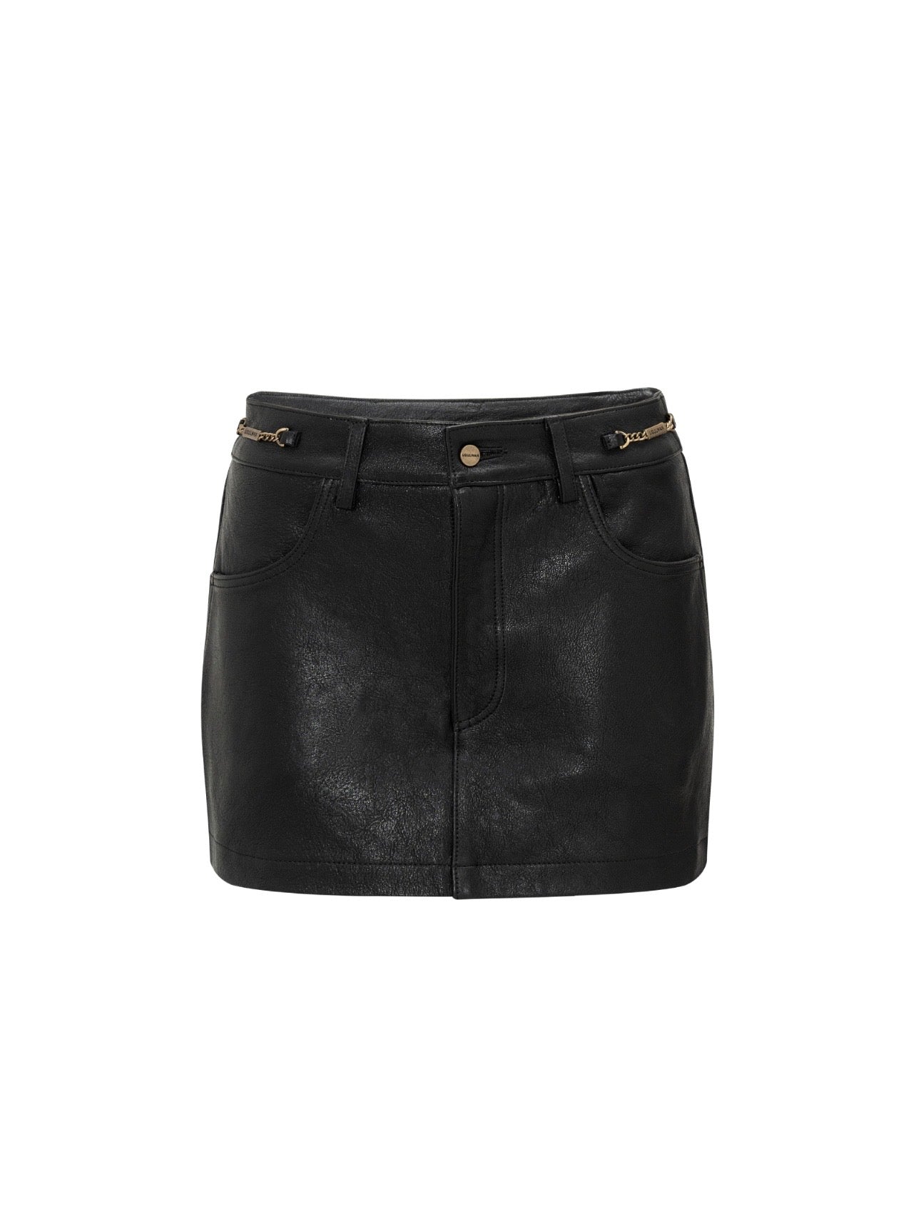Leather Skort in Black