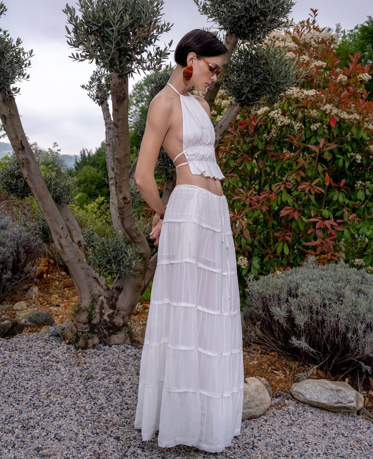 تنورة Somewhere Sunny باللون الأبيض