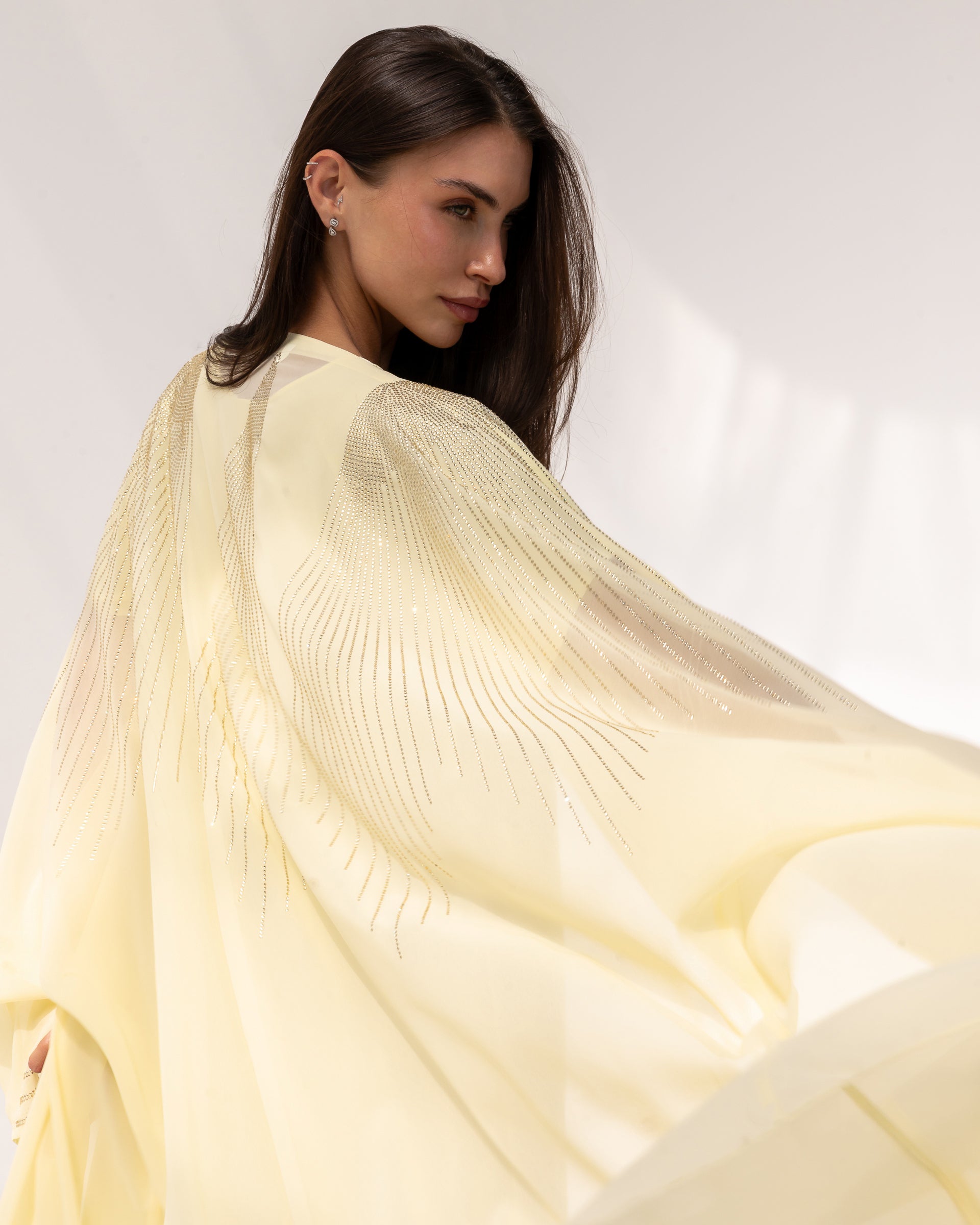 Butterfly Abaya in Yellow