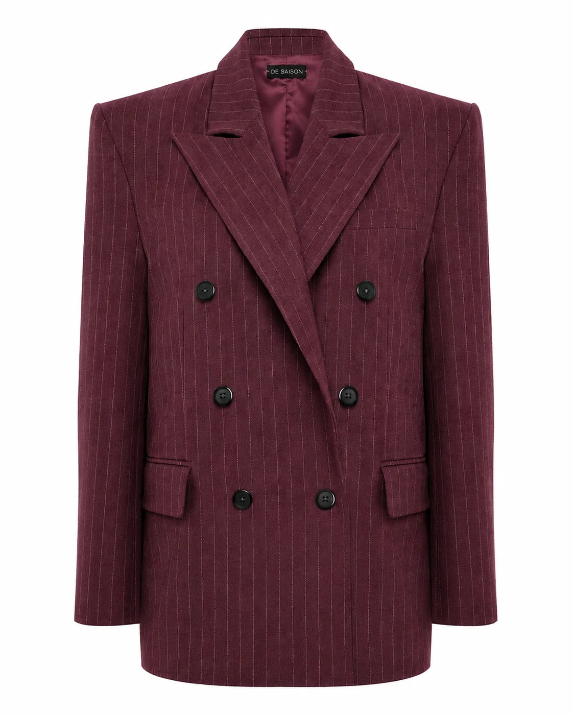 Jacket with Structured Shoulders in Burgundy