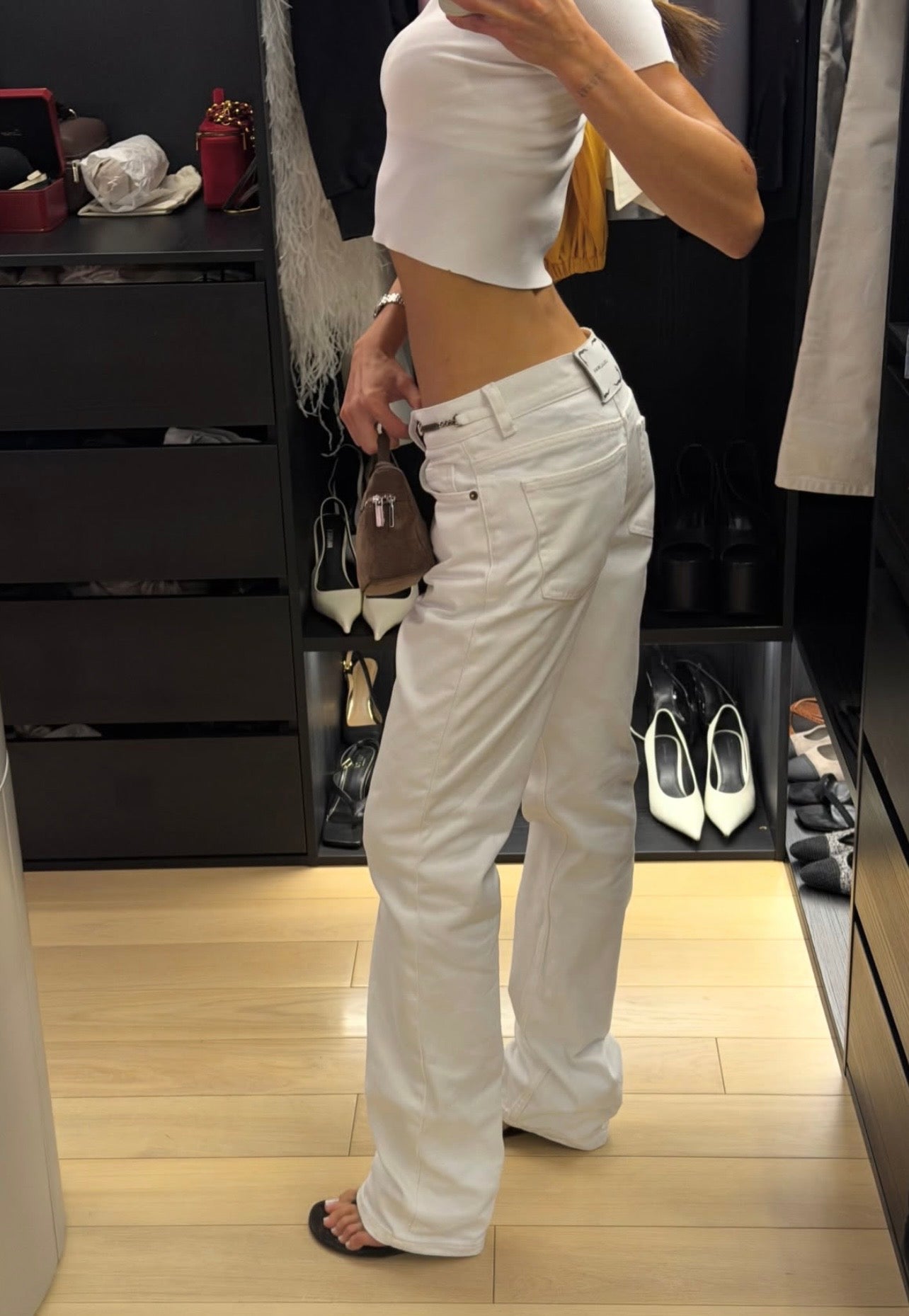 White Logo Jeans