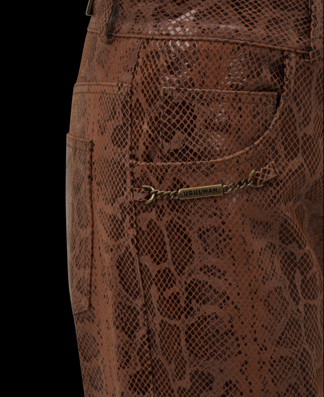 Leather Pants Piton Brown