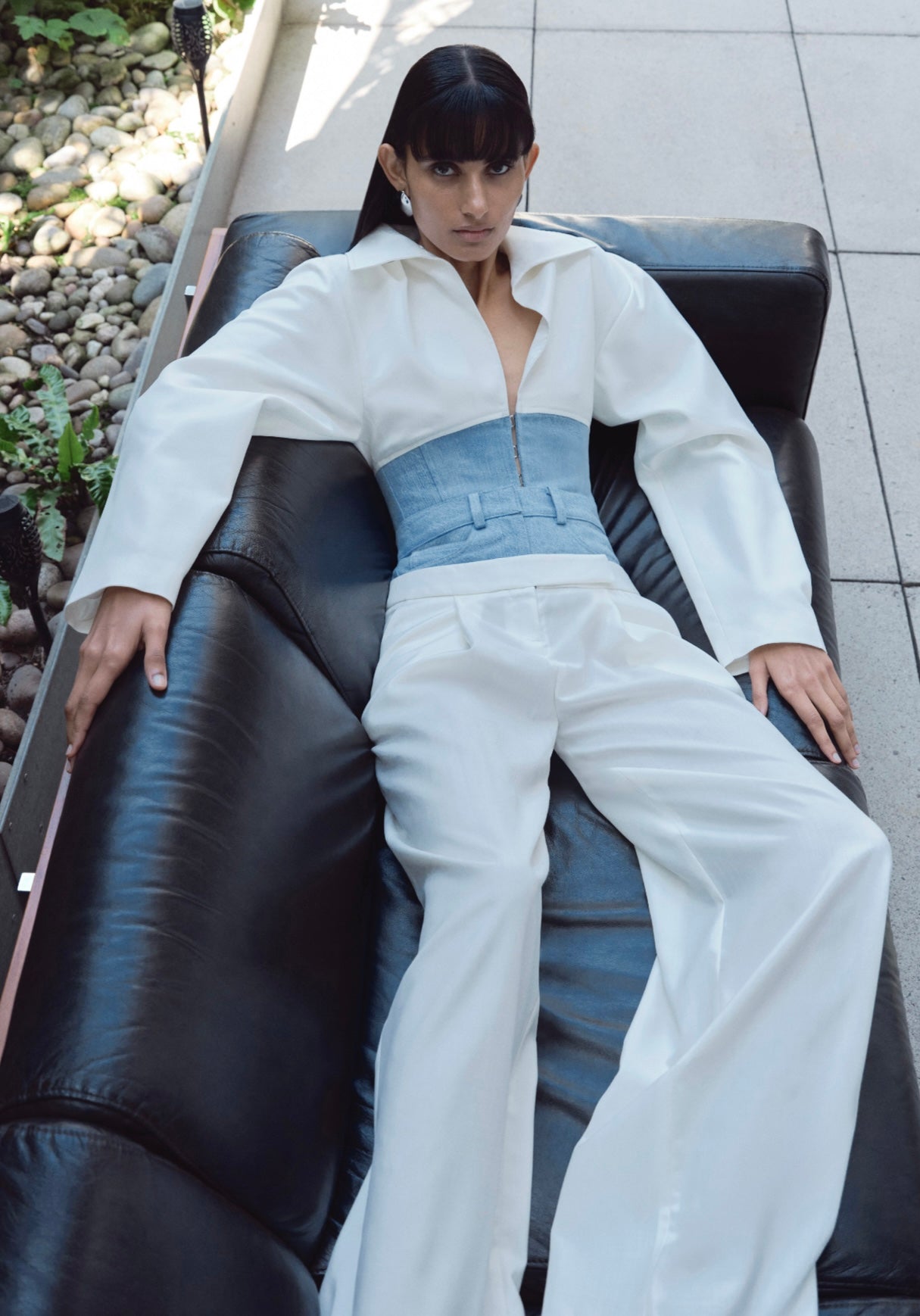 The New Double Waisted Pants in White