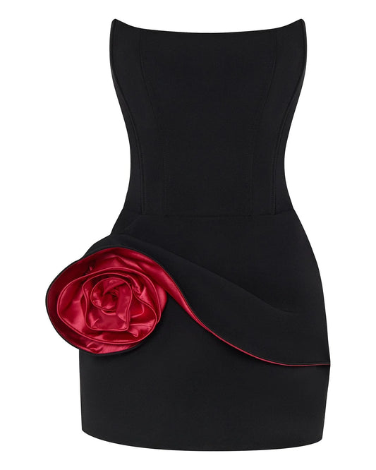 Dress With Rose in Black