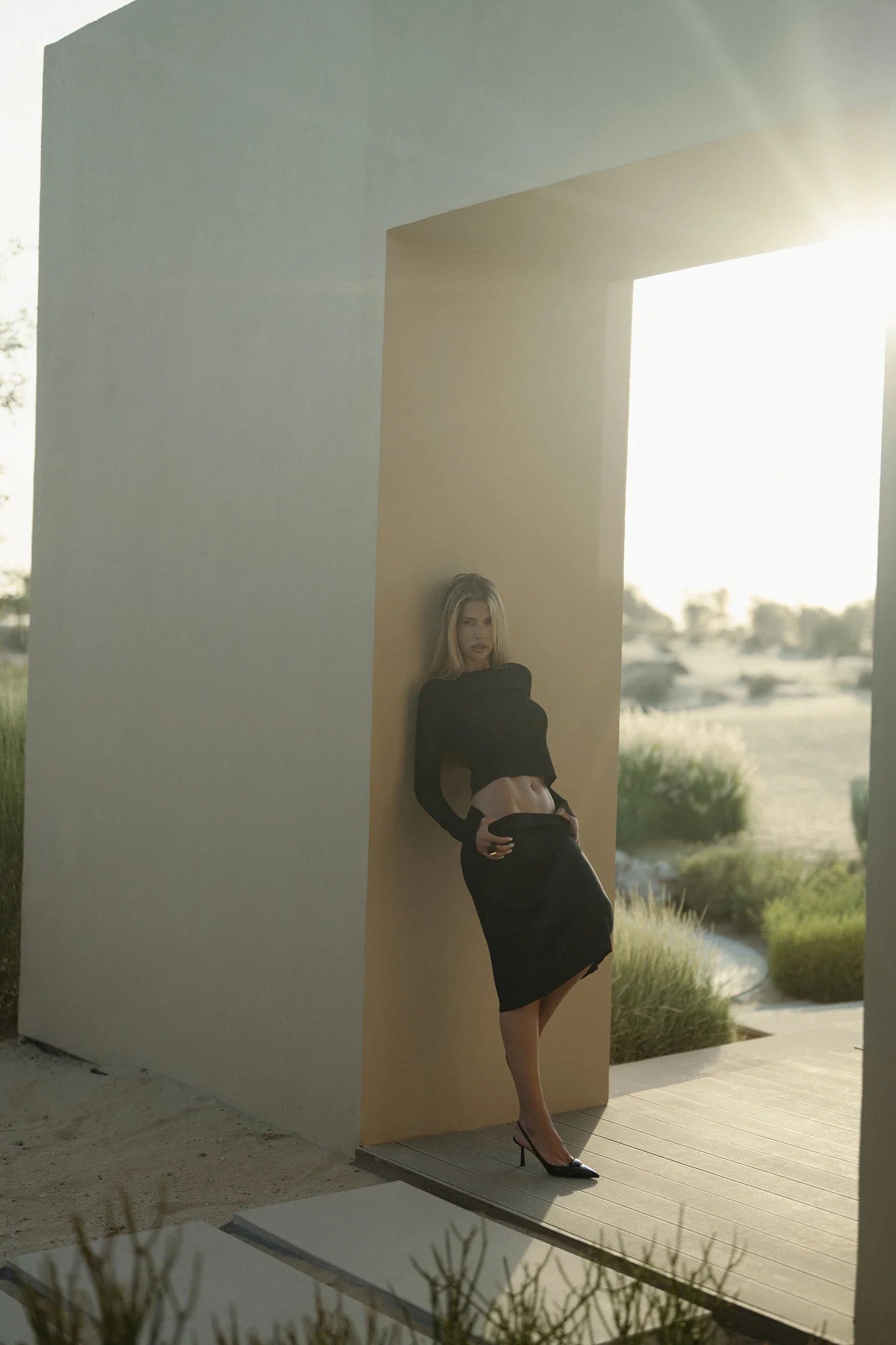 Ensemble en georgette noire