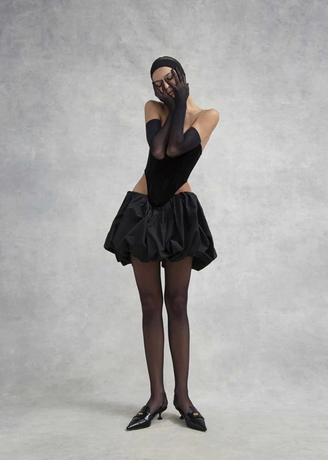 Mini Flounce Skirt in Black