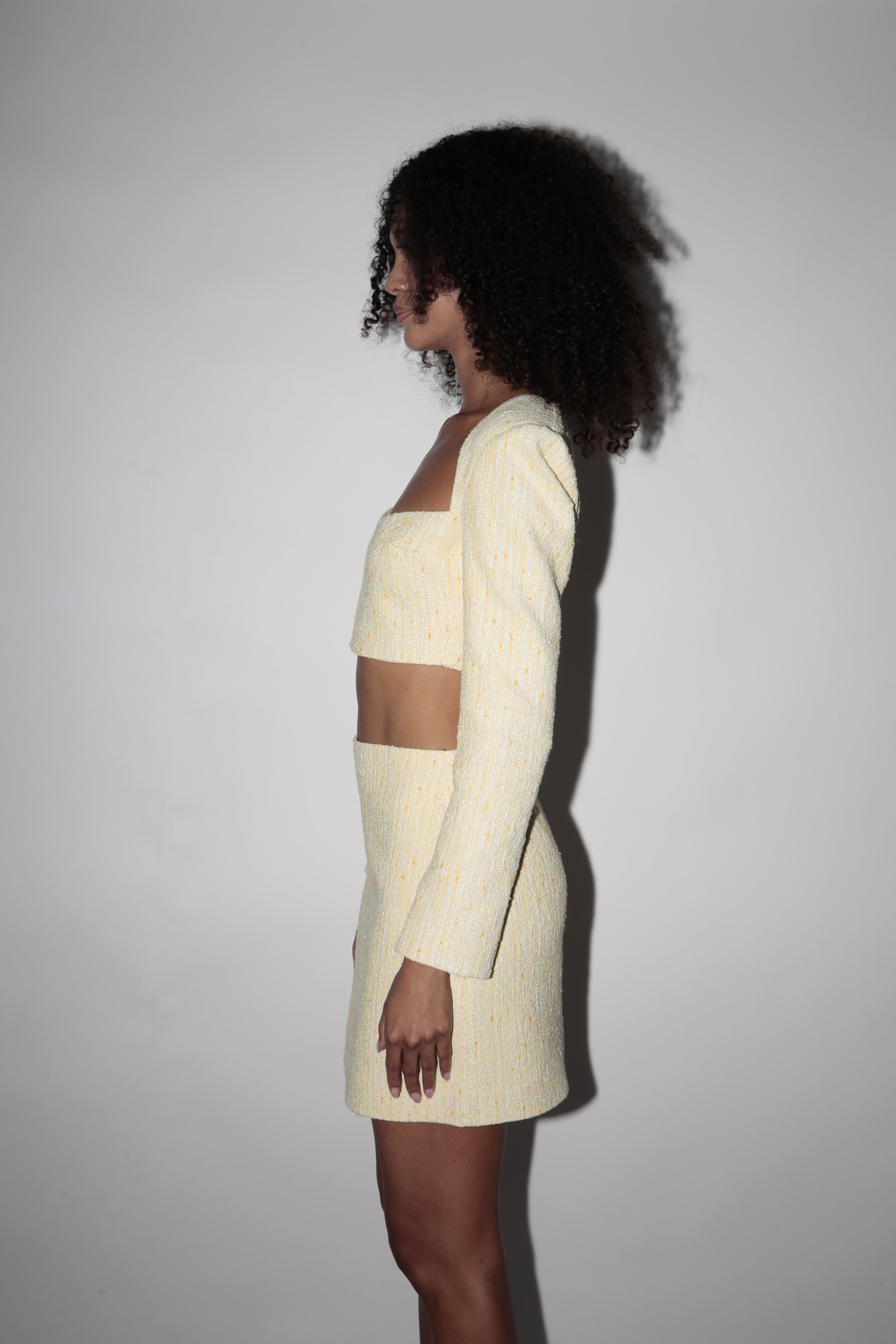 Ensemble en tweed jaune