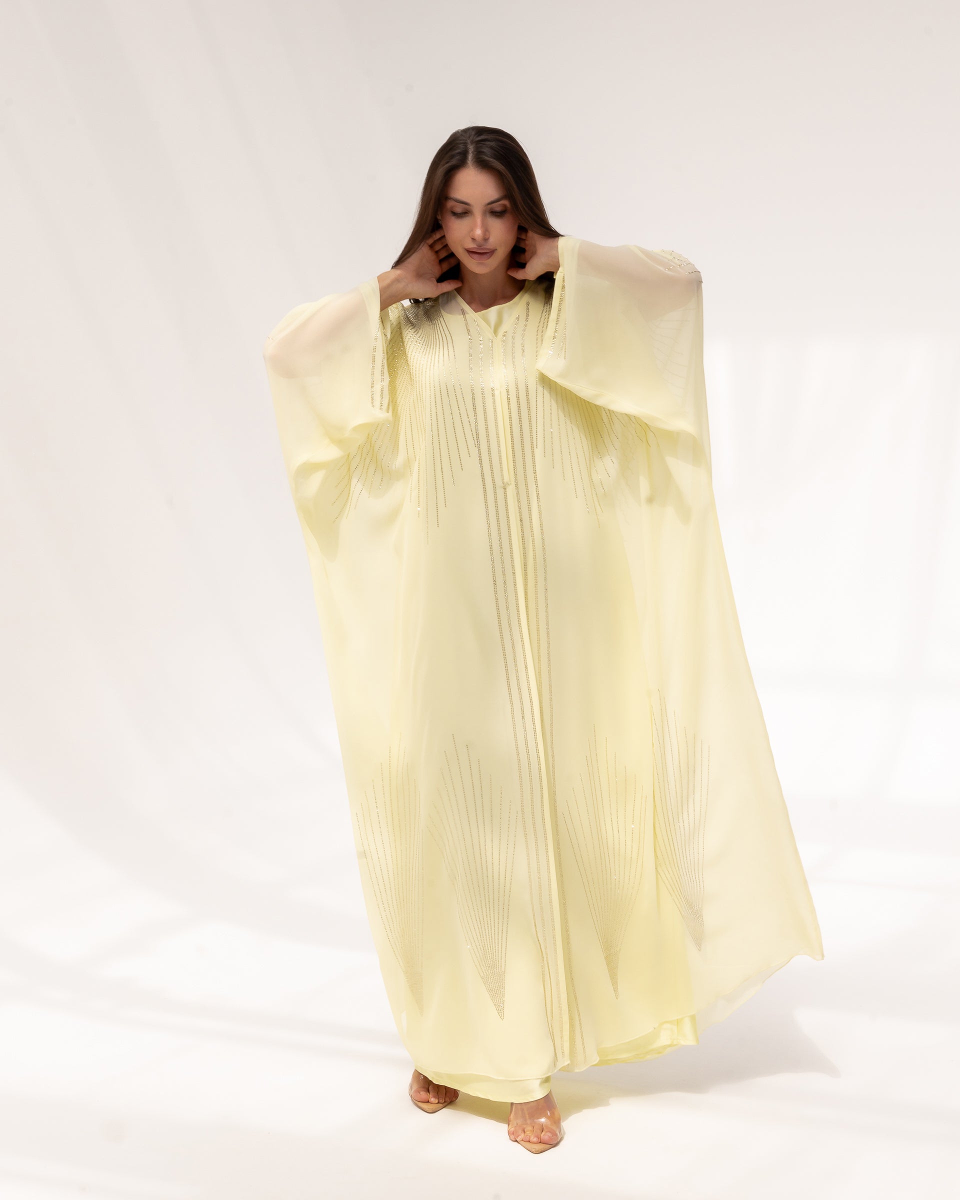 Butterfly Abaya in Yellow