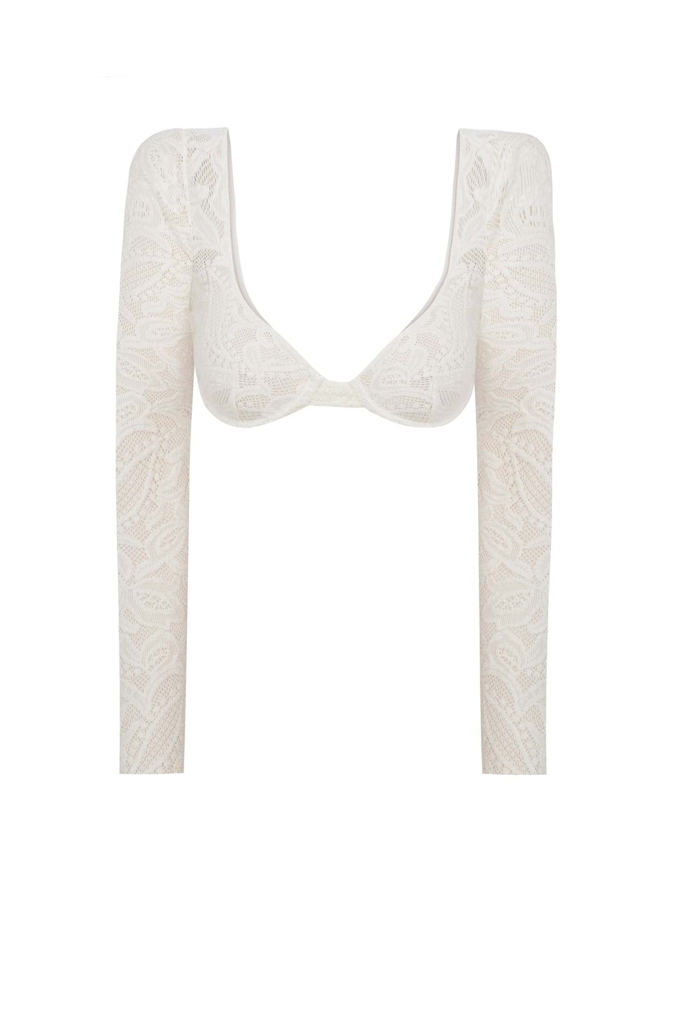 Lalita Lace Cropped Top in Cream