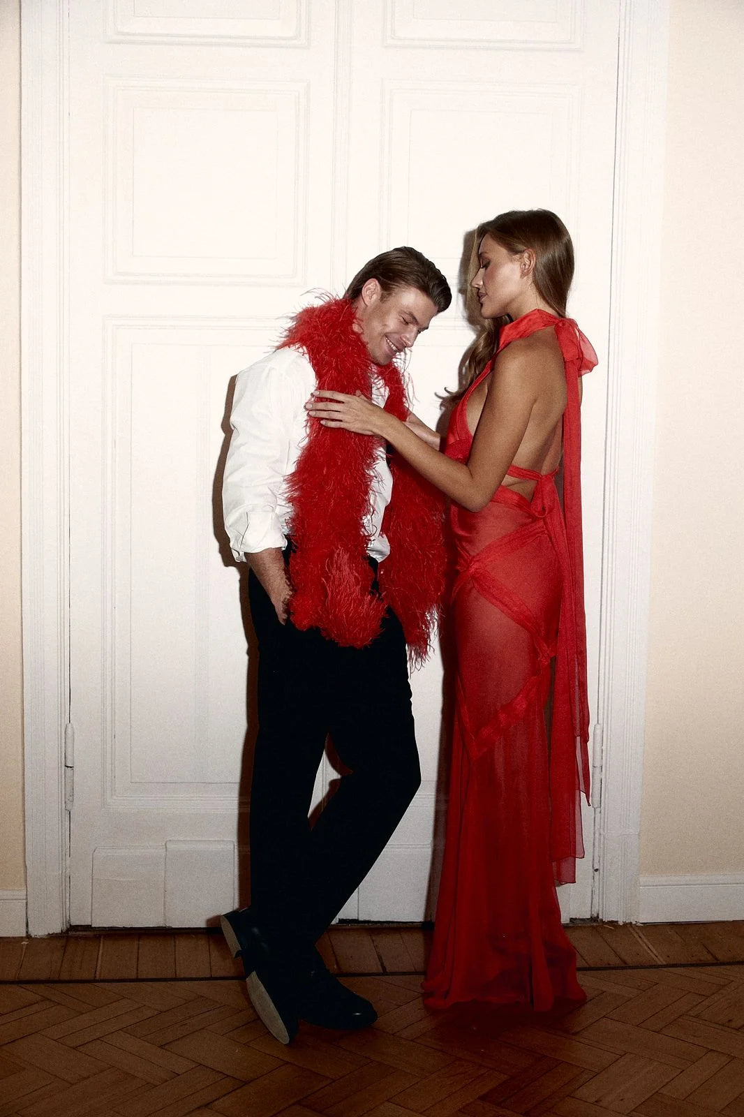 Chiffon Dress in Red