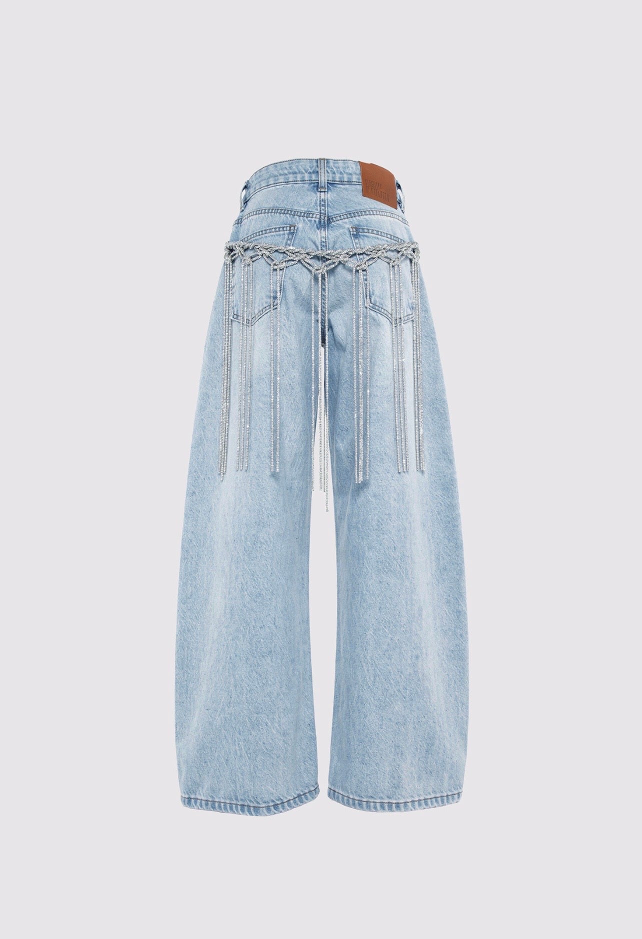 Wide Leg Jeans with Decorative Belt