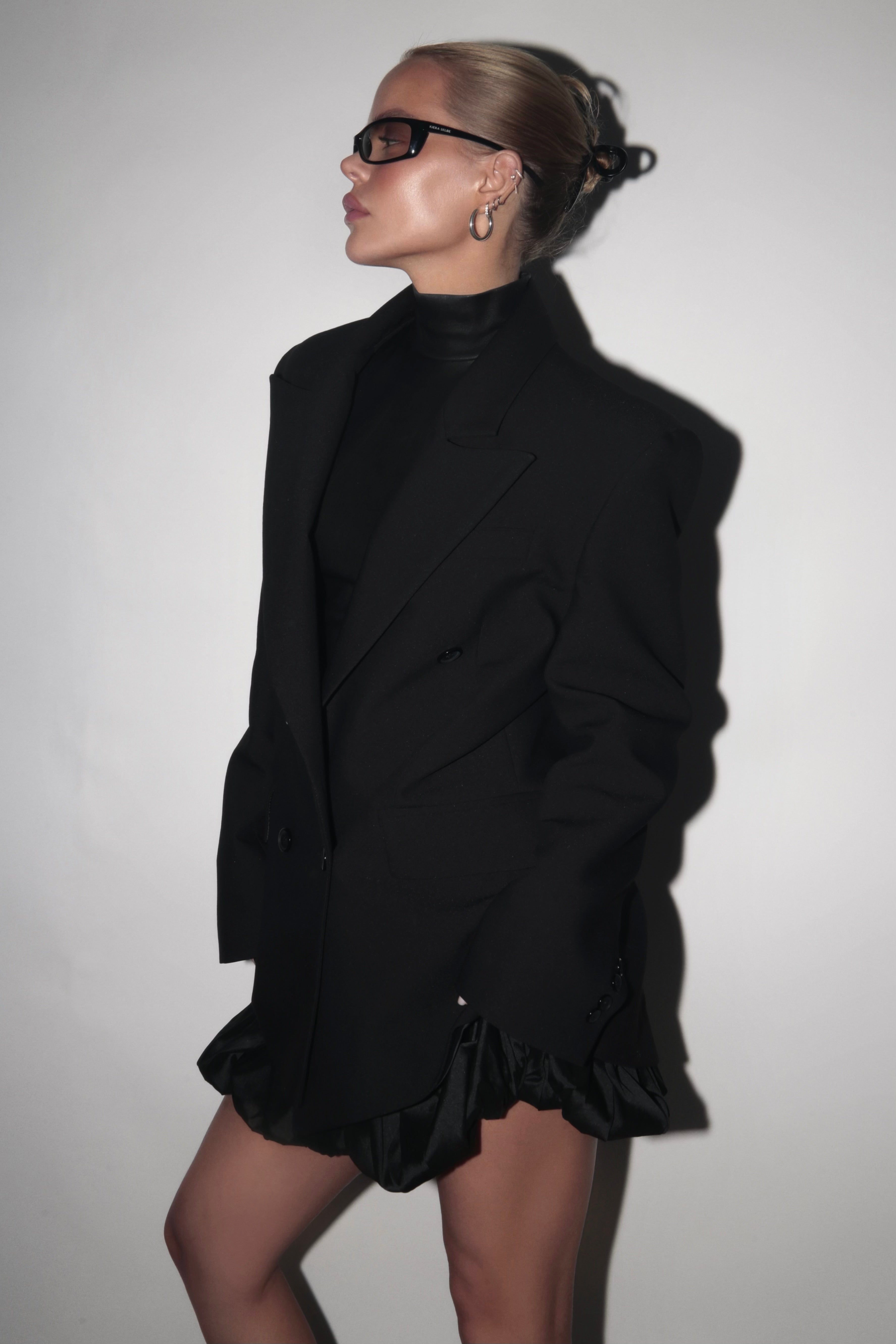 Double - Breasted Jacket in Black