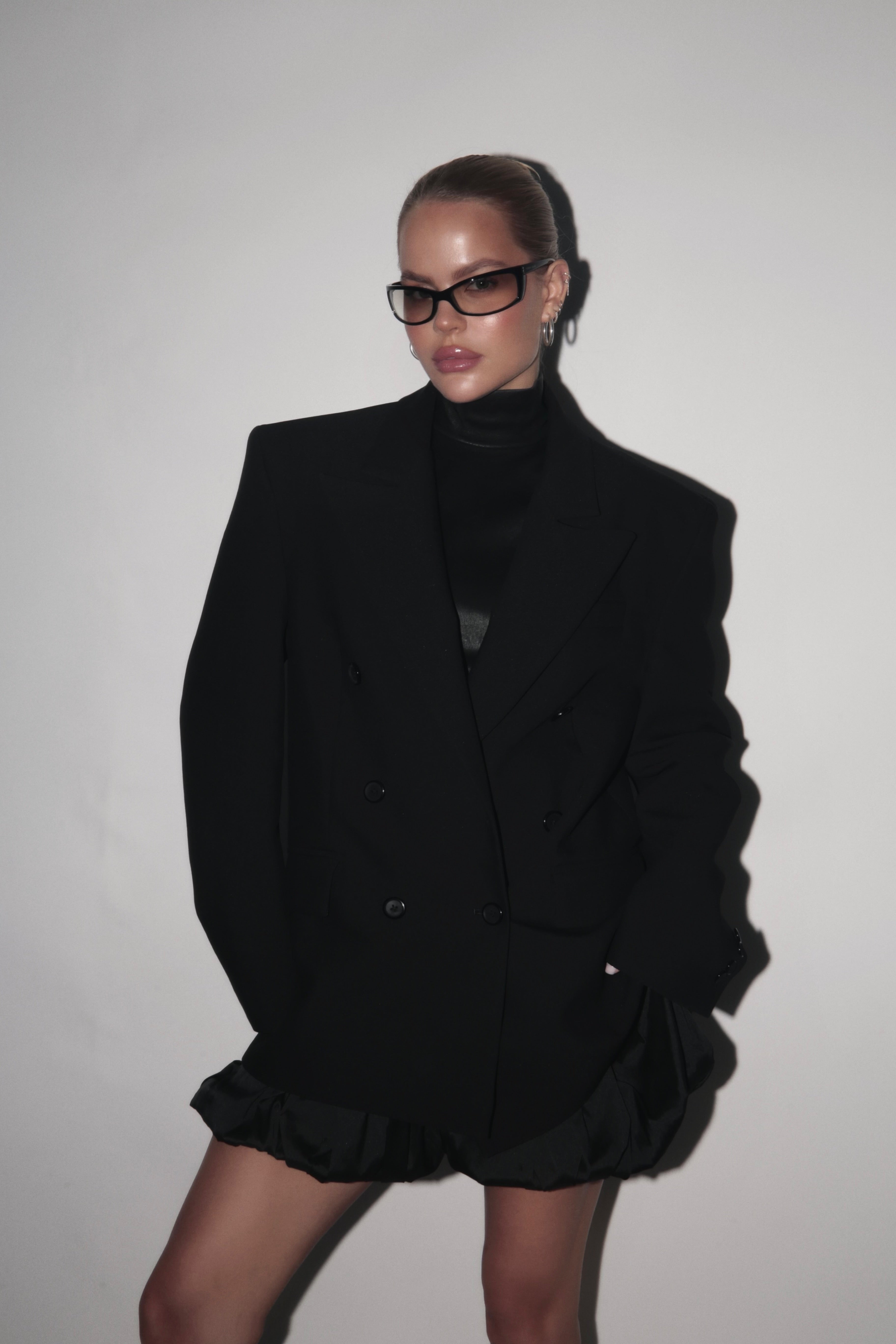 Double - Breasted Jacket in Black