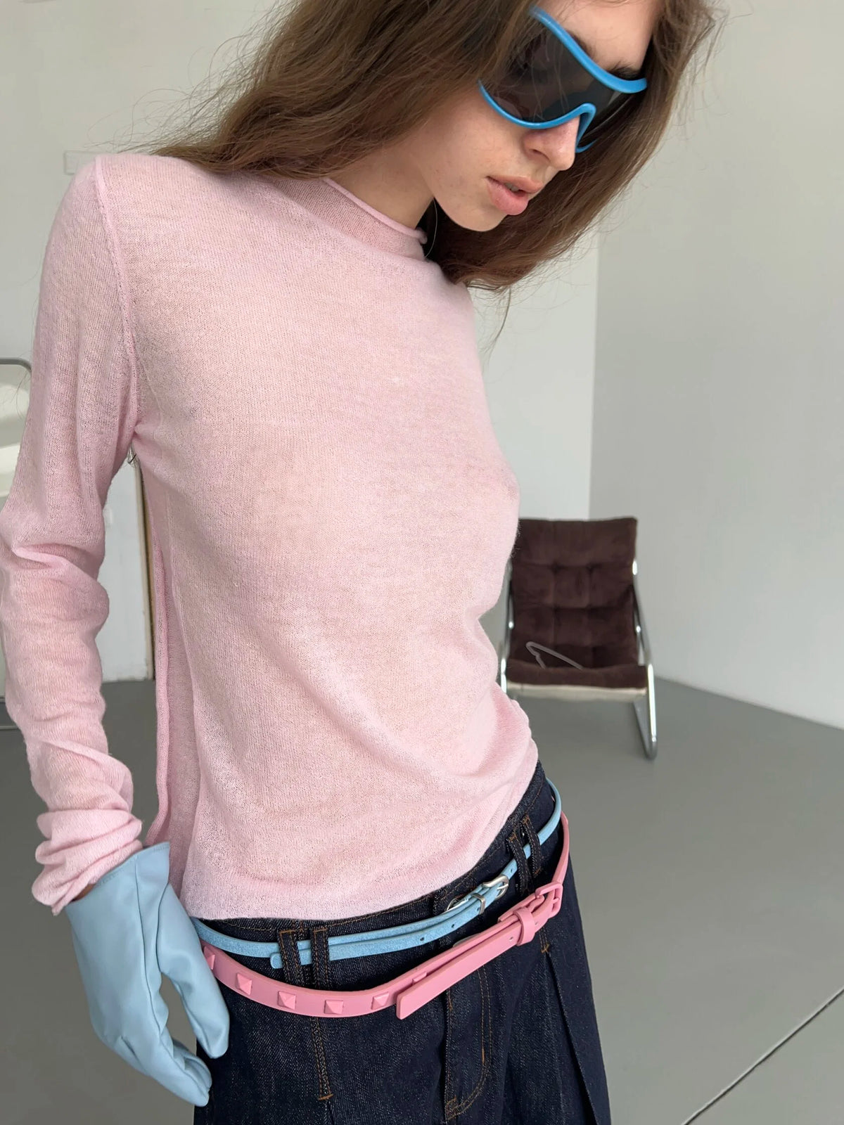 Knitted Long Sleeve in Pink