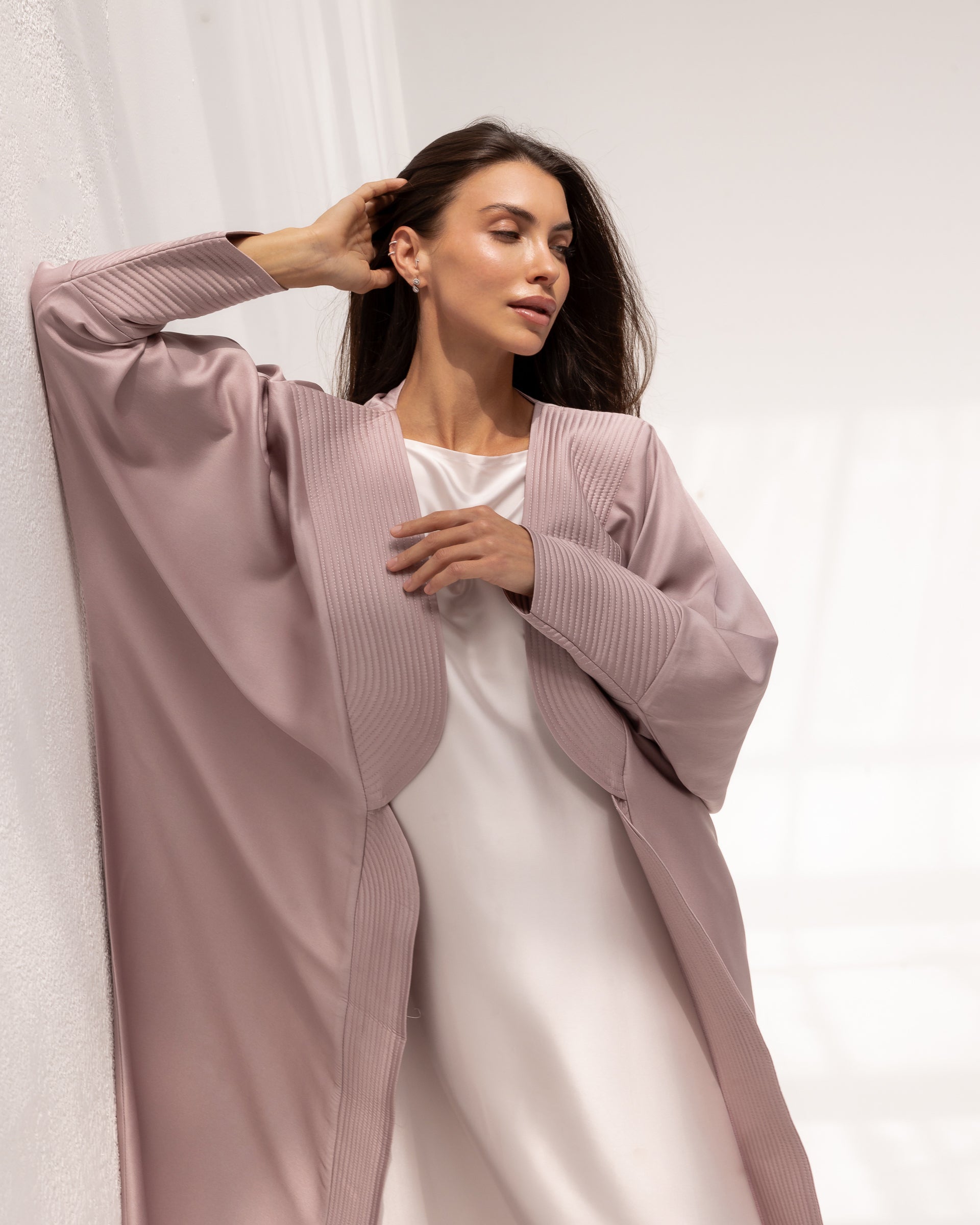 Stitch Abaya in Pink