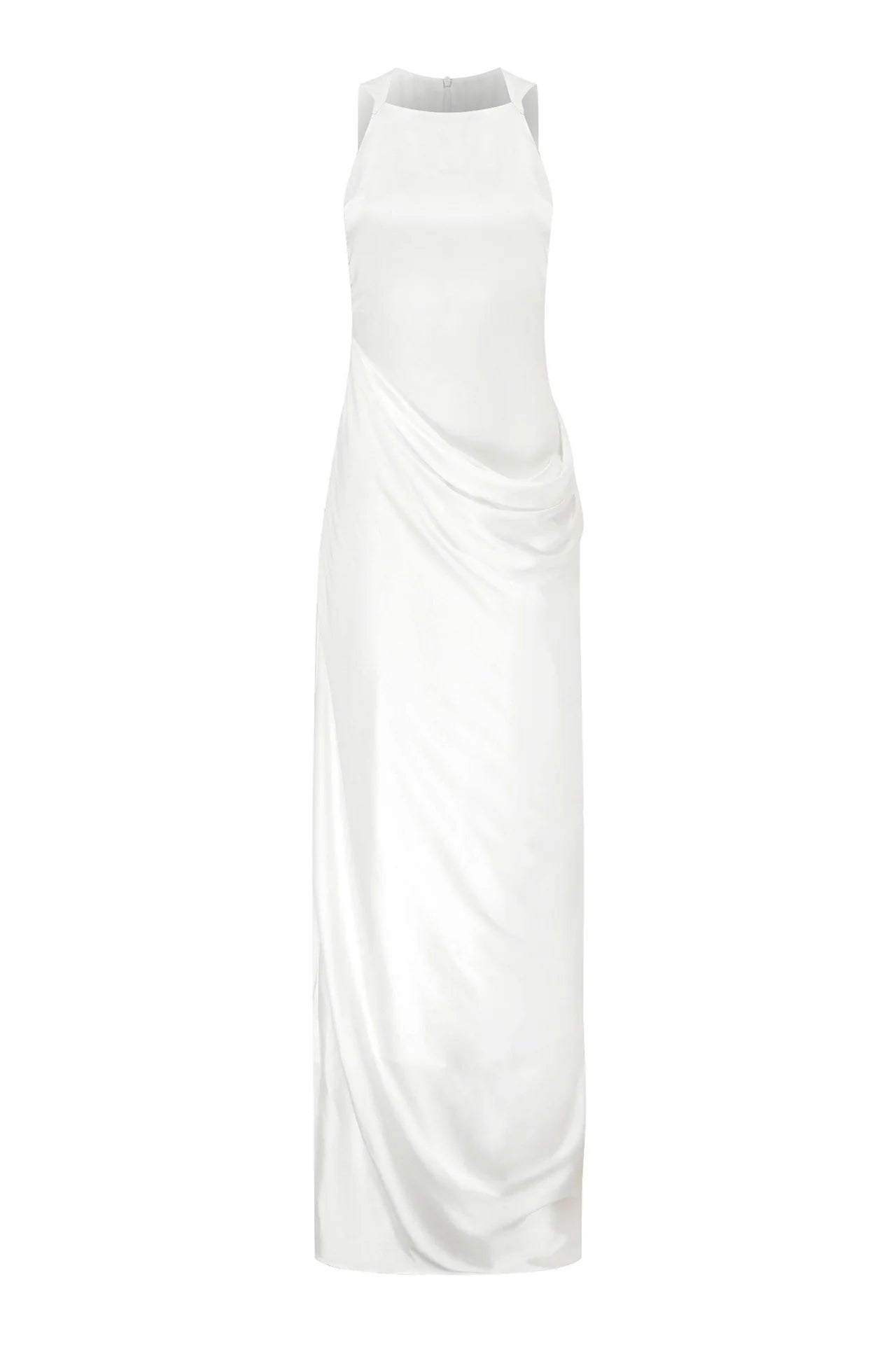 Satin Dress in White