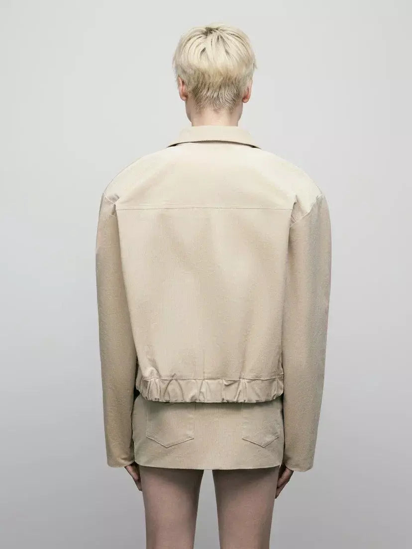 Bomber en velours couleur crème