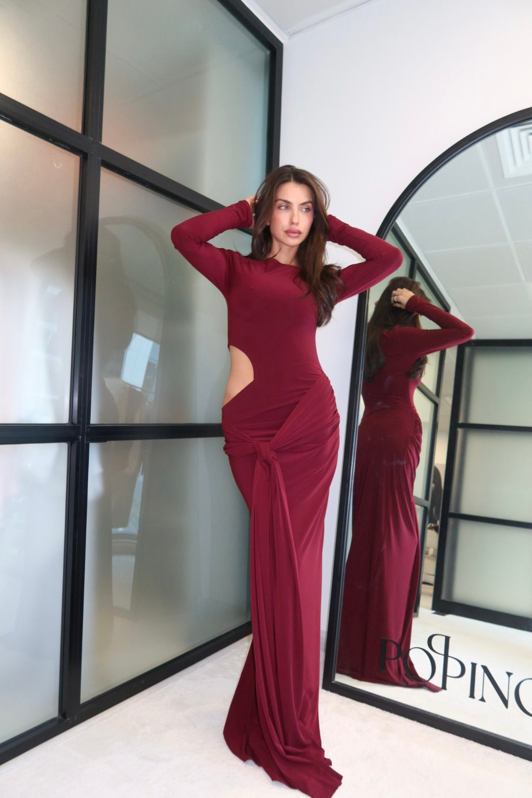 Robe longue bordeaux