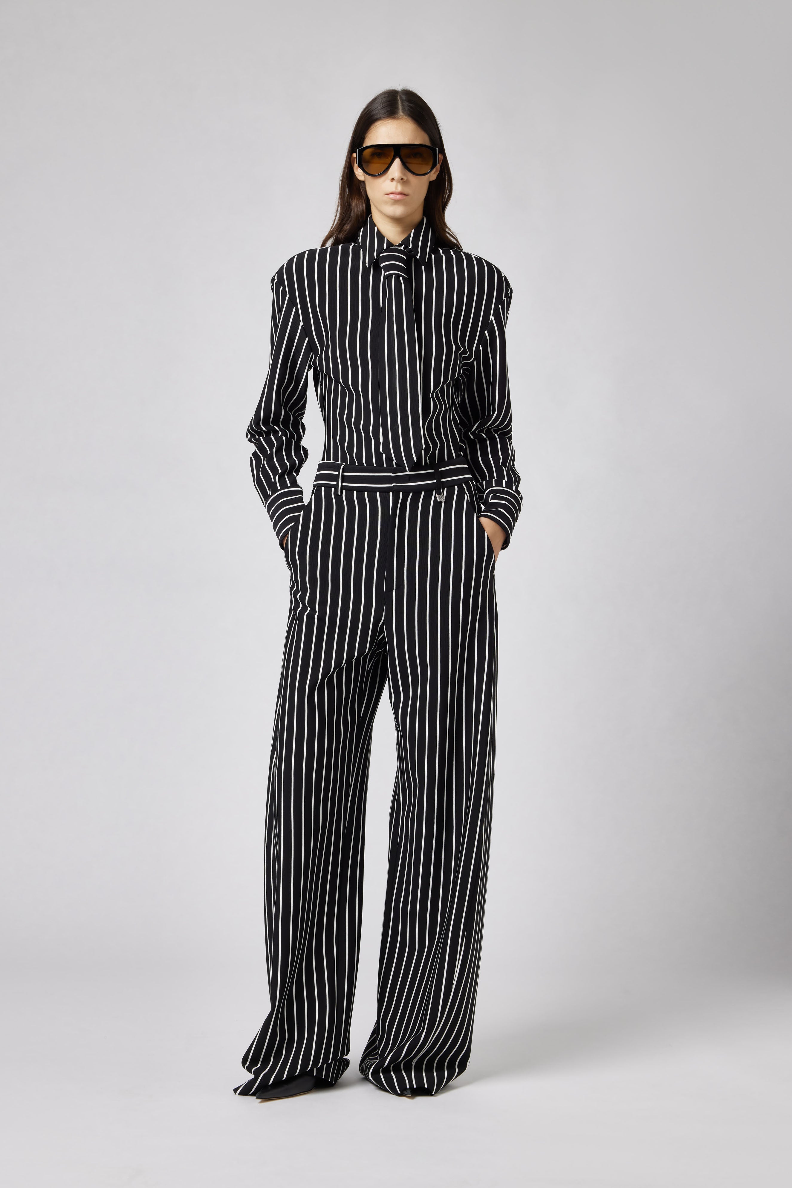 Striped Trousers in Black