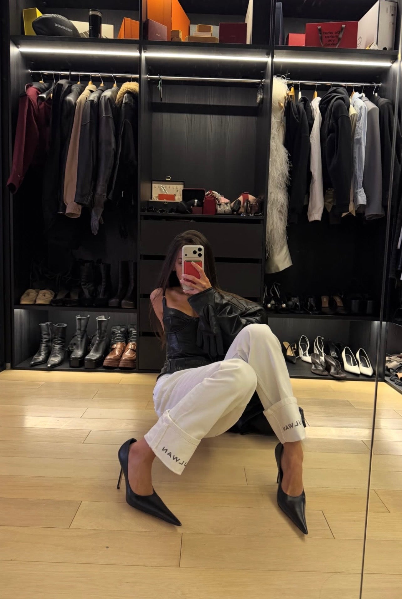 White Logo Jeans