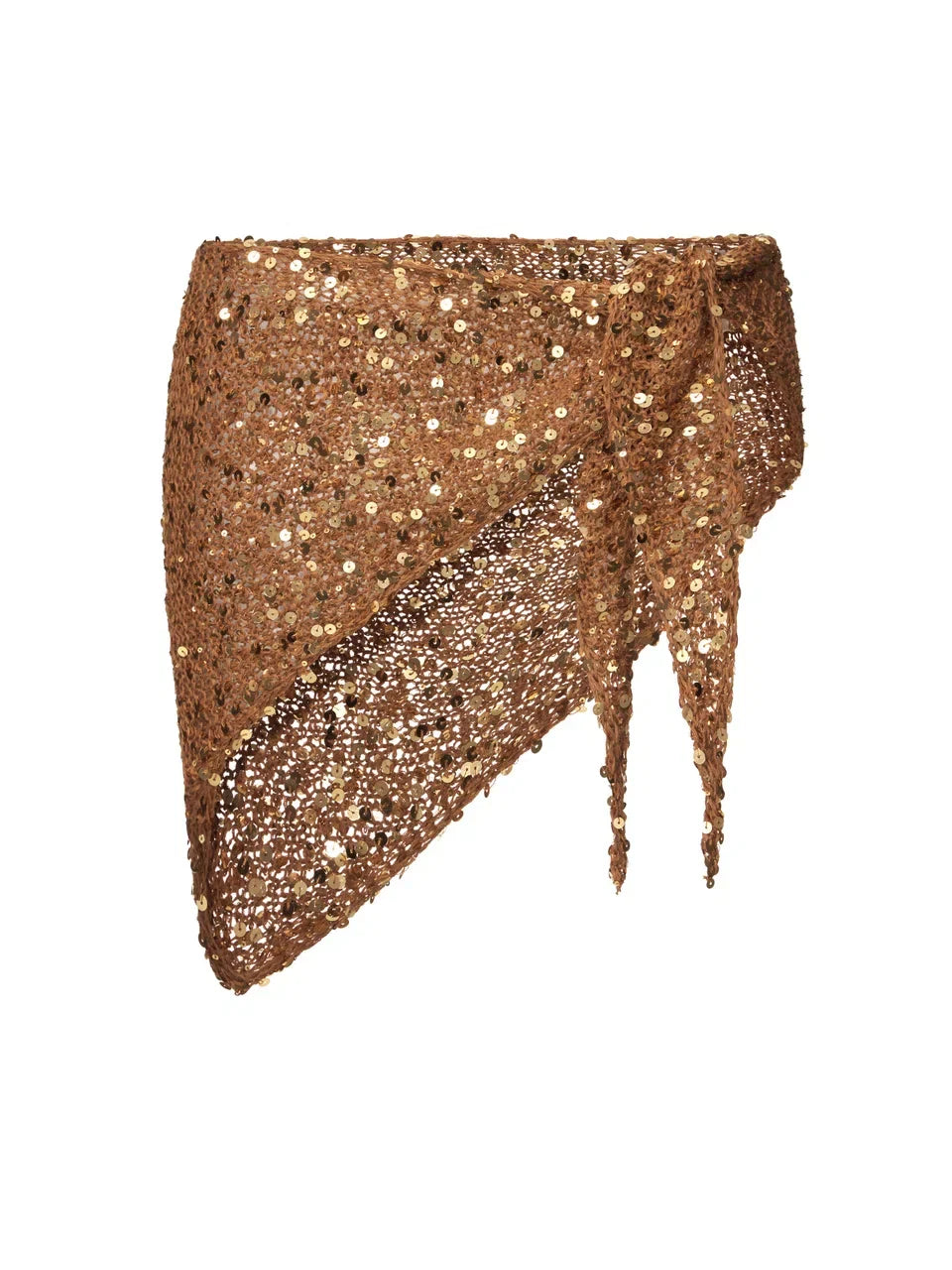 Écharpe tricotée couleur tabac marron