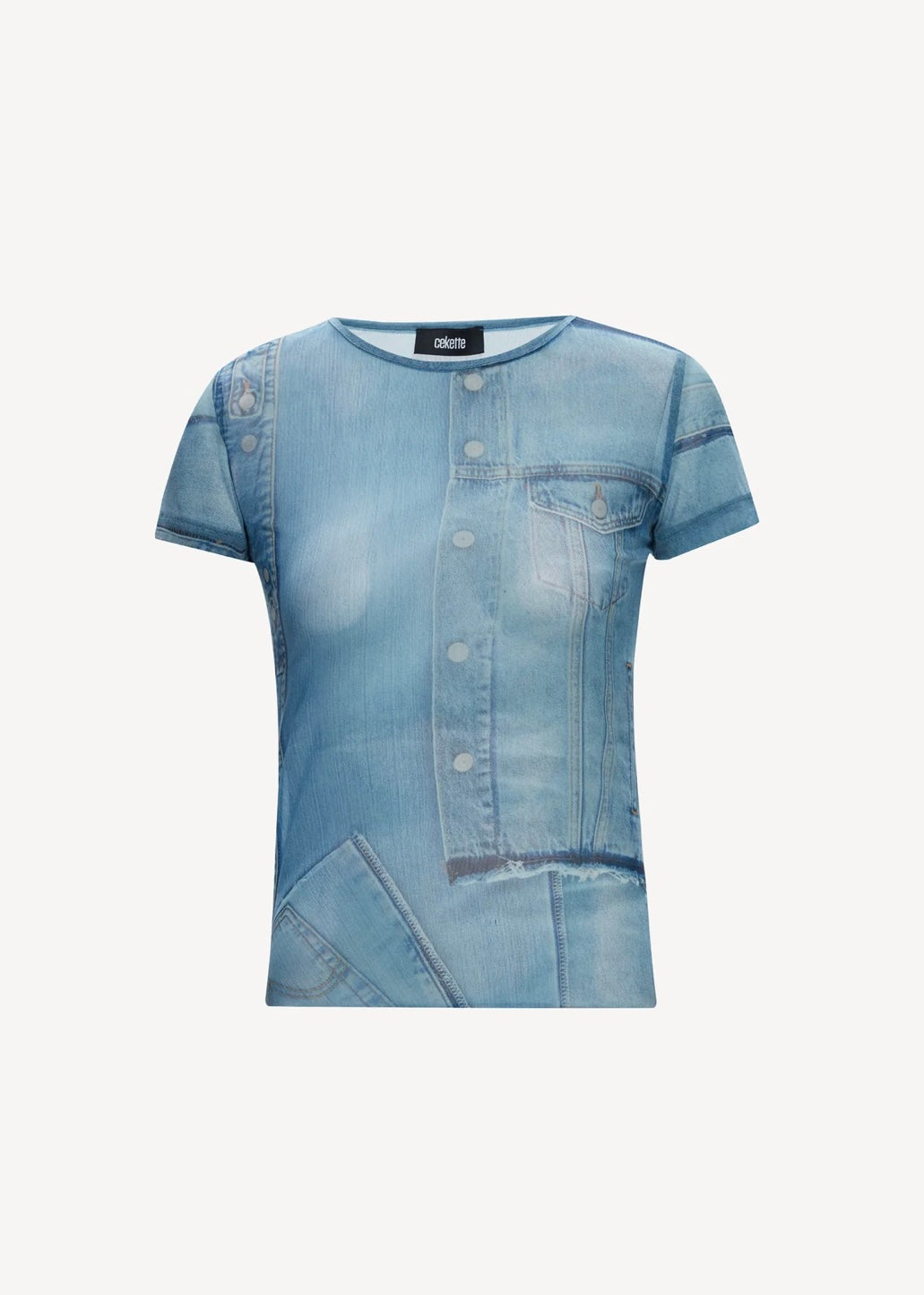 T-shirt en maille bleue