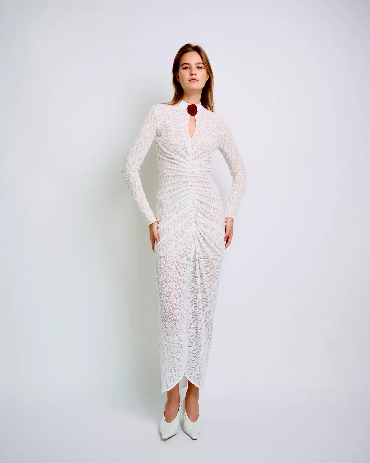 Eternal Rose Dress in White