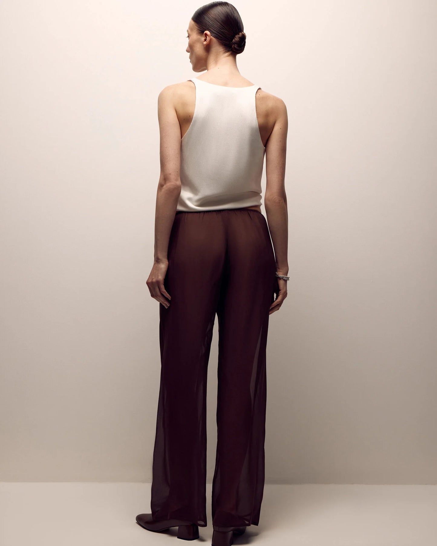 Silk Pants in Brown