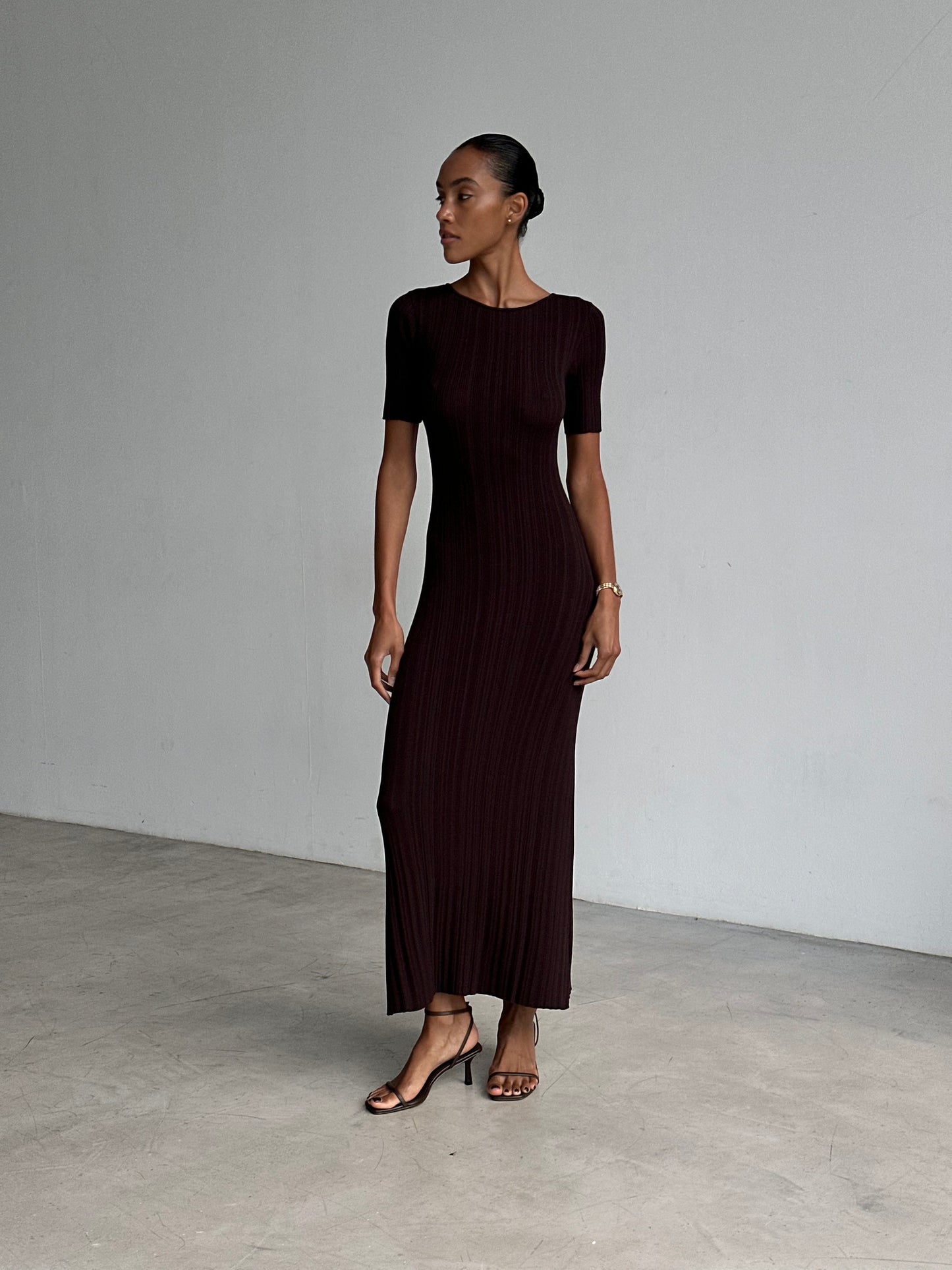 Polly Dress in Brown