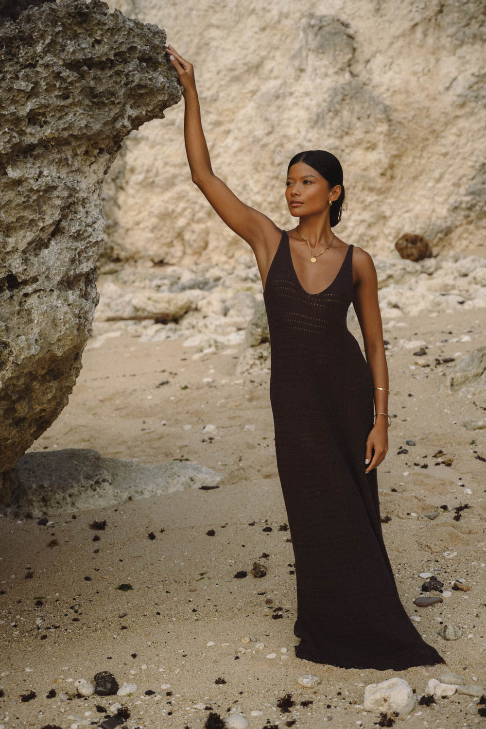 Robe Yasmeen marron foncé