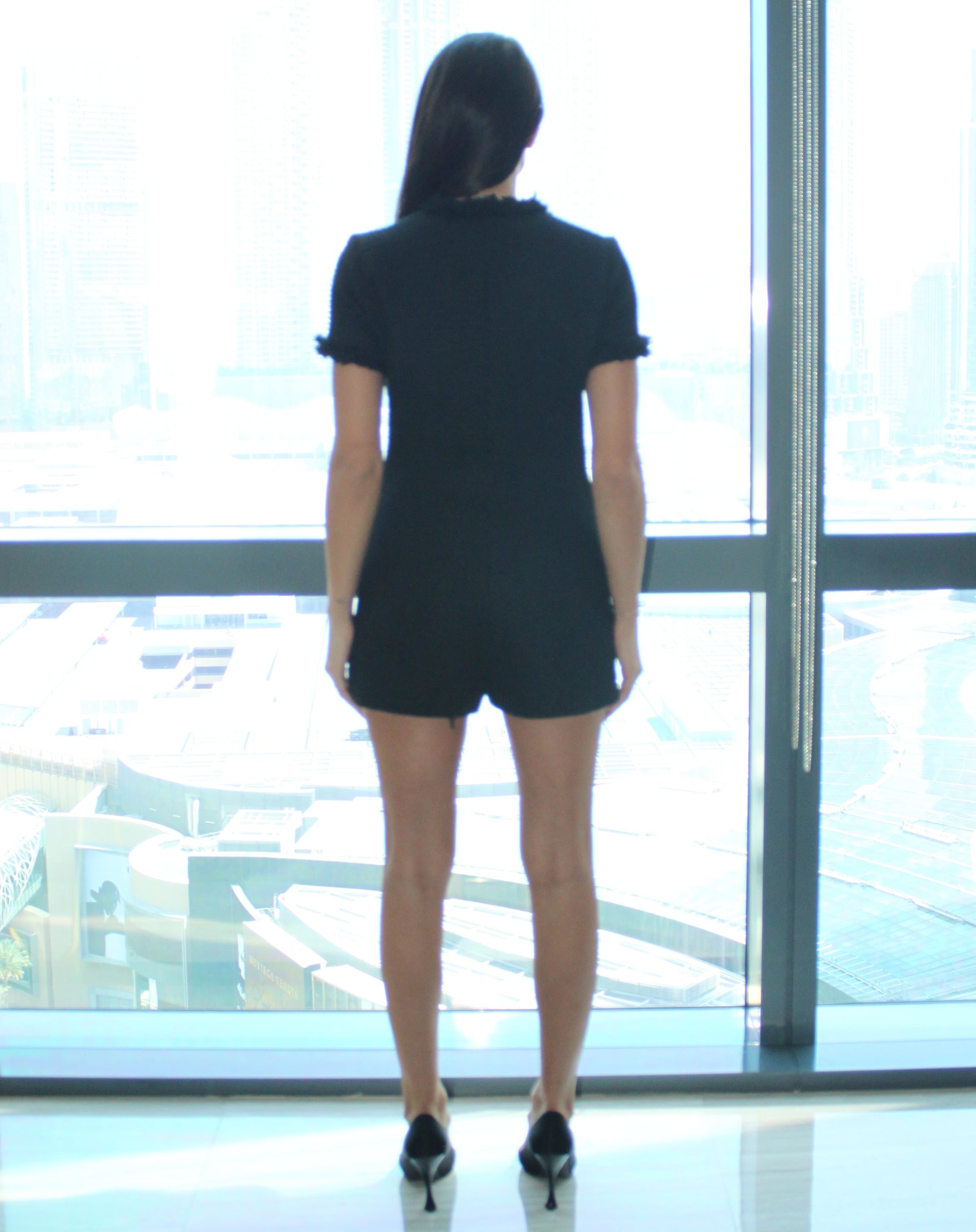 Combinaison en tweed noir