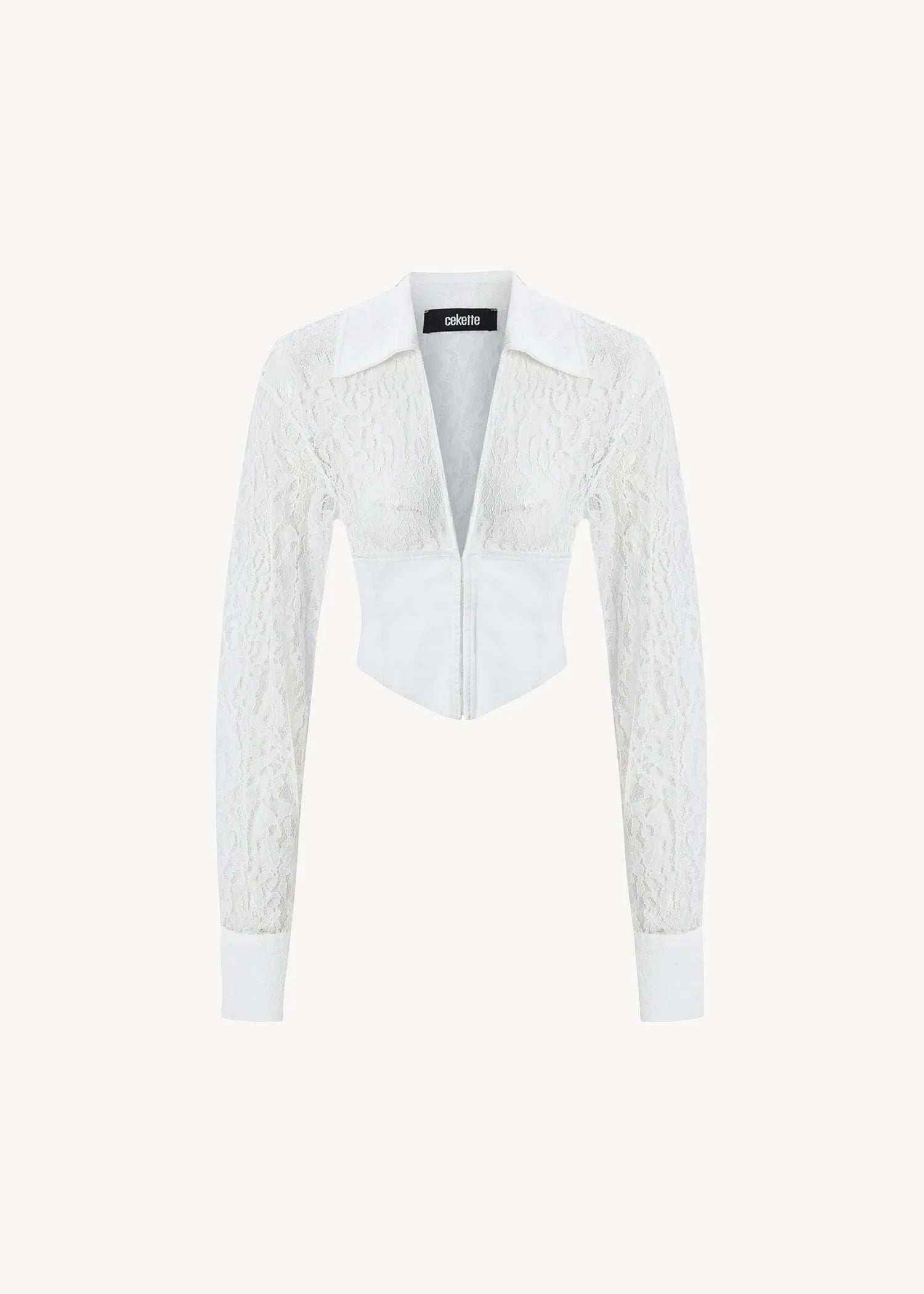 Chemise Nina en dentelle blanche