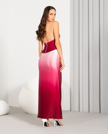 Serenity Dress in Fuchsia Ombre