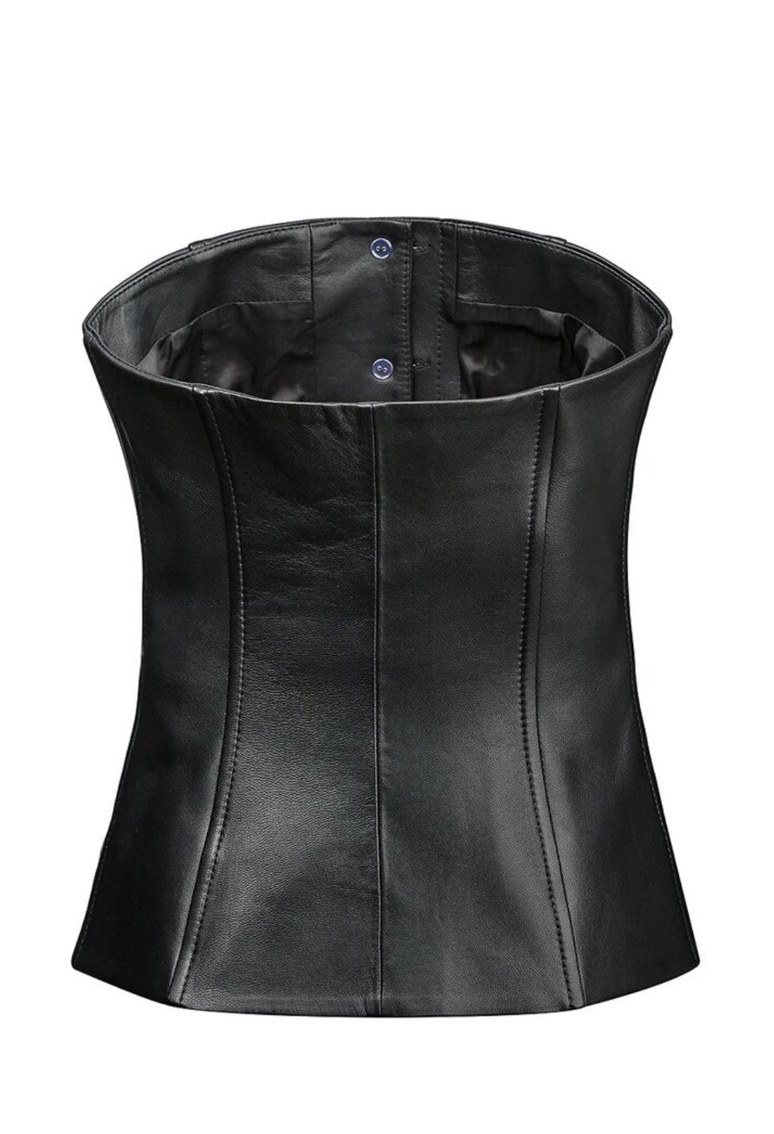 Button-Front Corset in Black