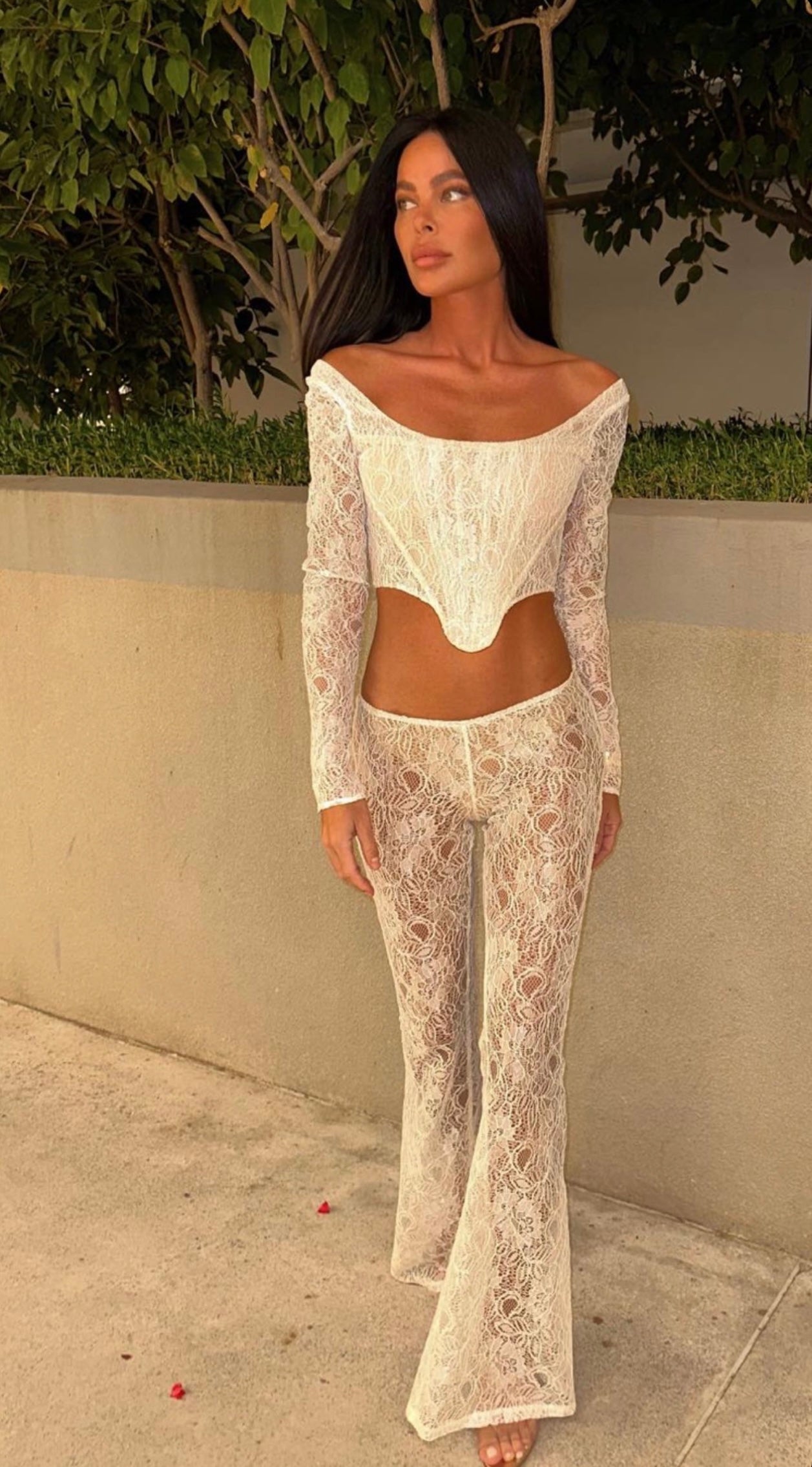 Lace Pants in White