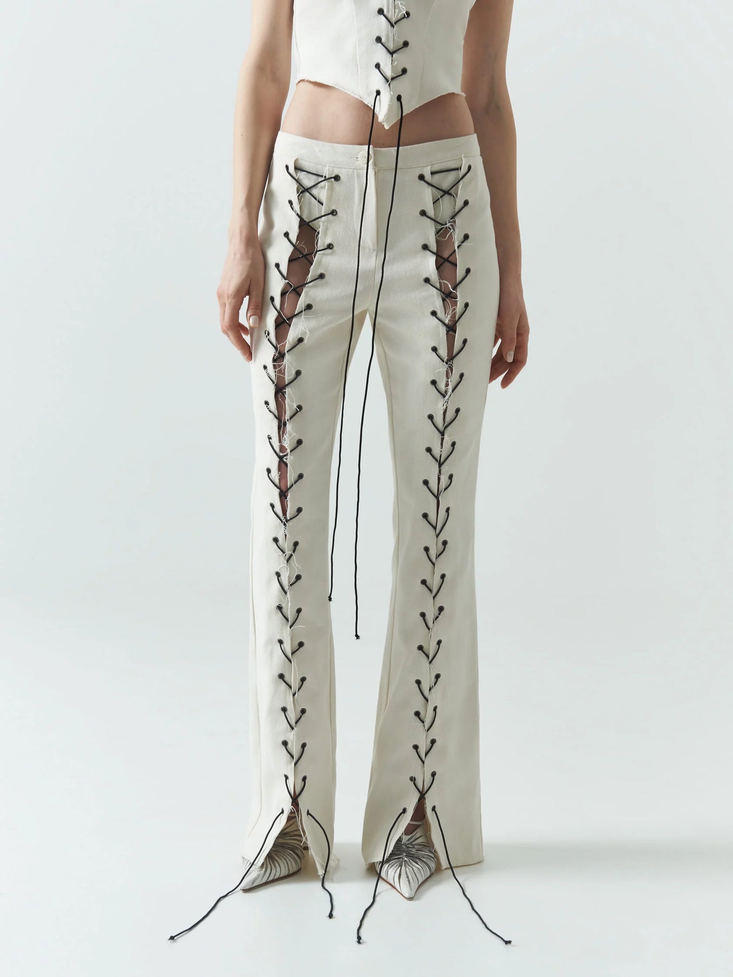 Laced Pants in Cream