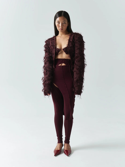 Semi-Jacket with Top in Bordeaux