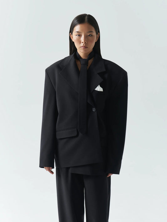 Asymmetric Jacket in Black