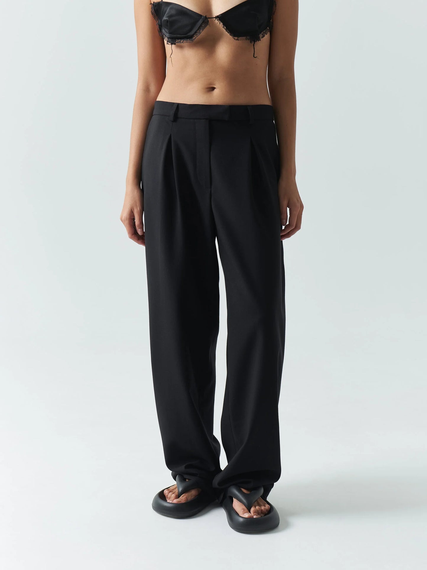 Pants with Flaps in Black