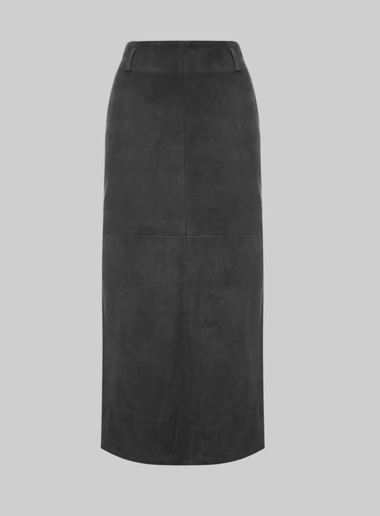 Kim Suede Skirt in Grey