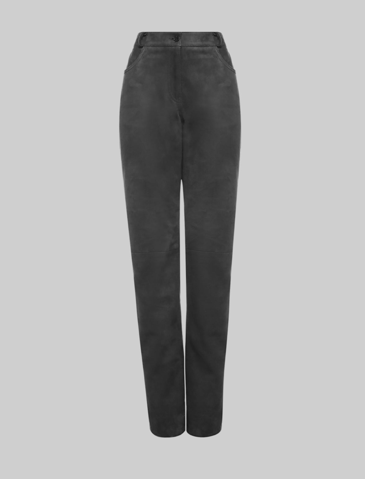 بنطلون من جلد الغزال باللون الرمادي