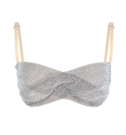 Soutien-gorge Avant Bra en cristaux avec bretelles beiges