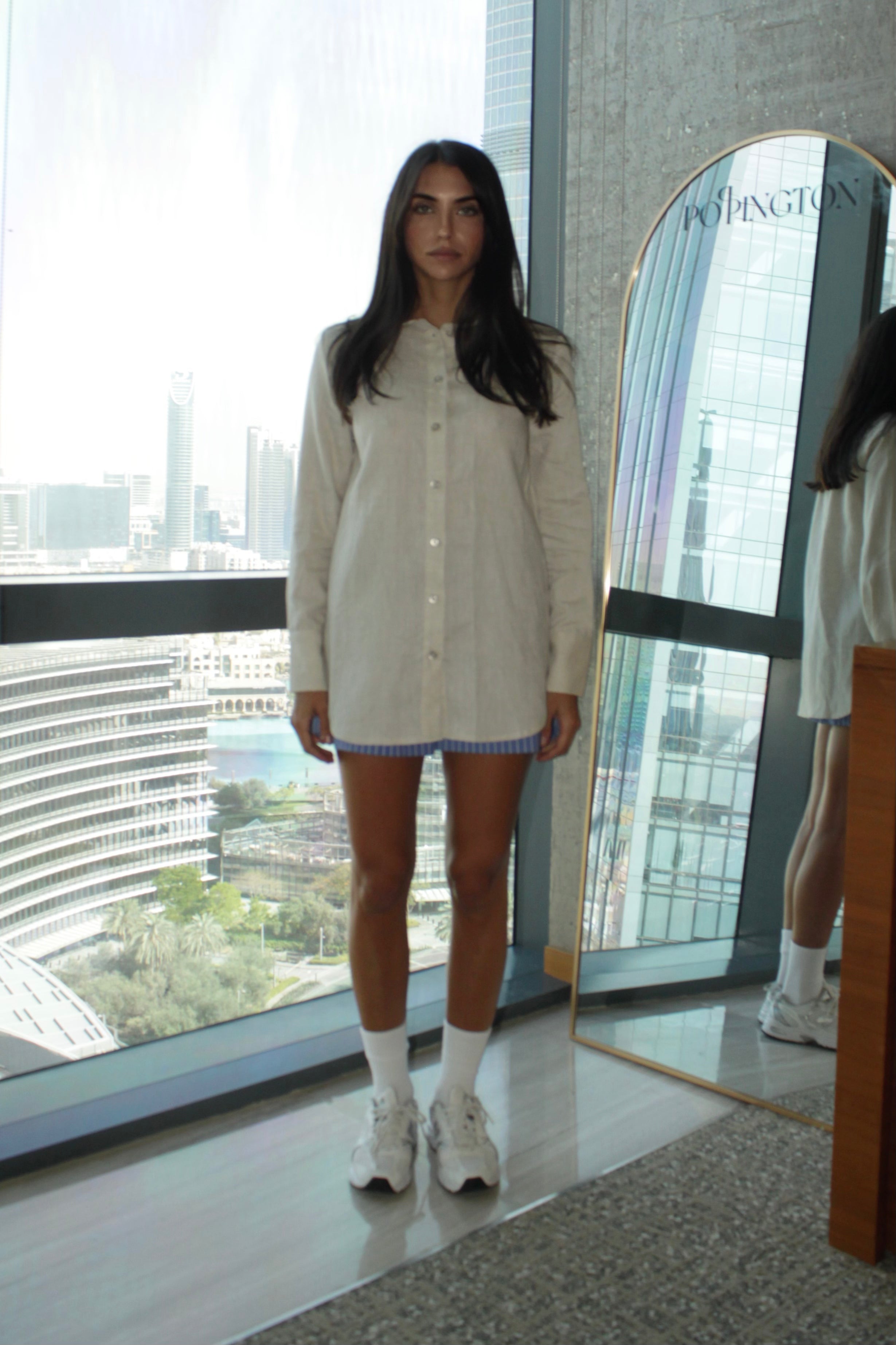 Chemise en lin beige