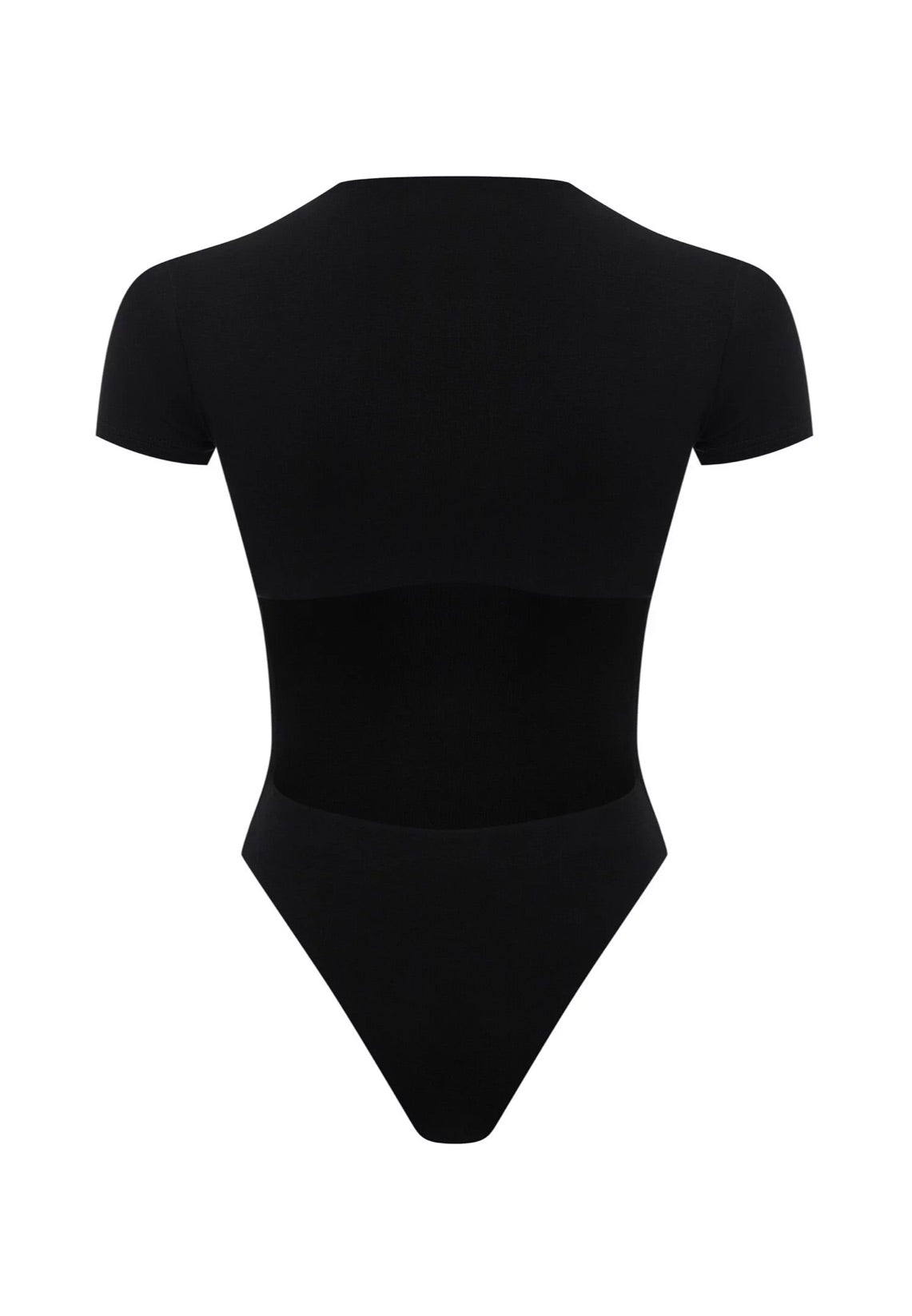 Bodysuit with Open Back in Black