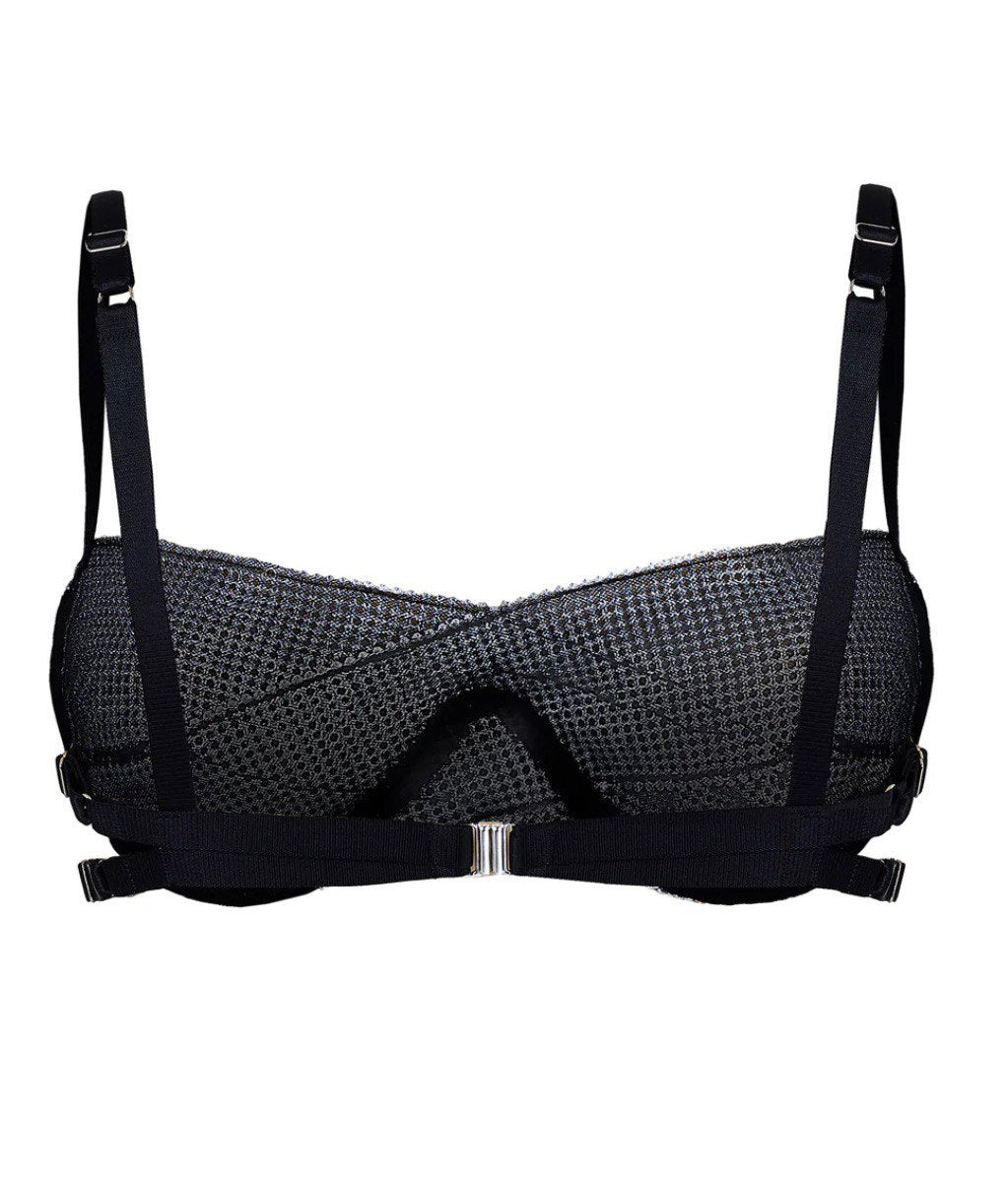 Soutien-gorge AVANT en cristaux avec bretelles noires