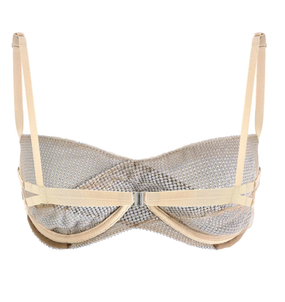 Avant Bra in Crystals with Beige Straps