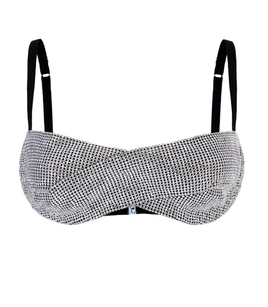 AVANT Bra in Crystals with Black Straps